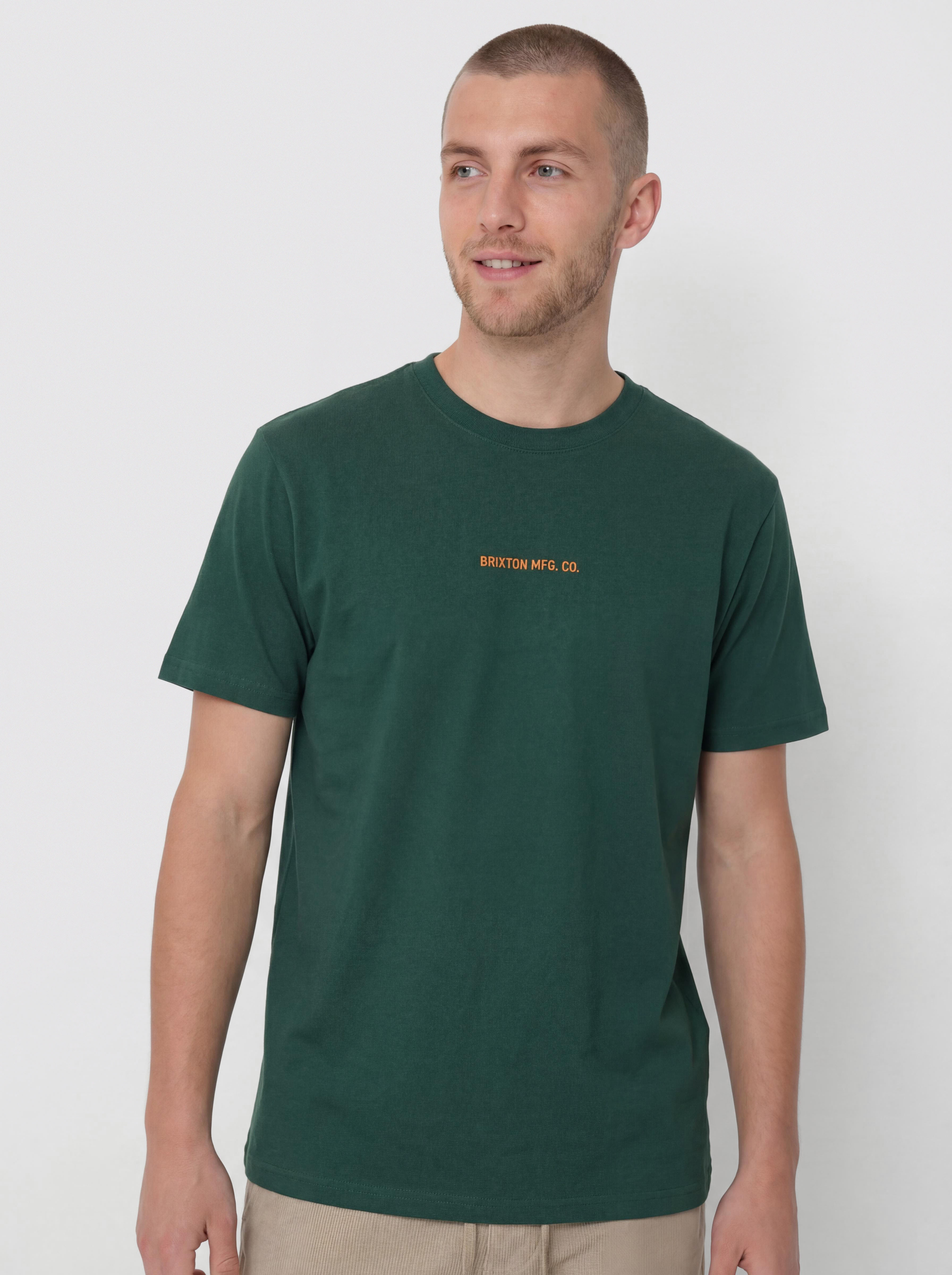 Tricou Brixton Qlty Emb Hw Stt (deep emerald classic wash)