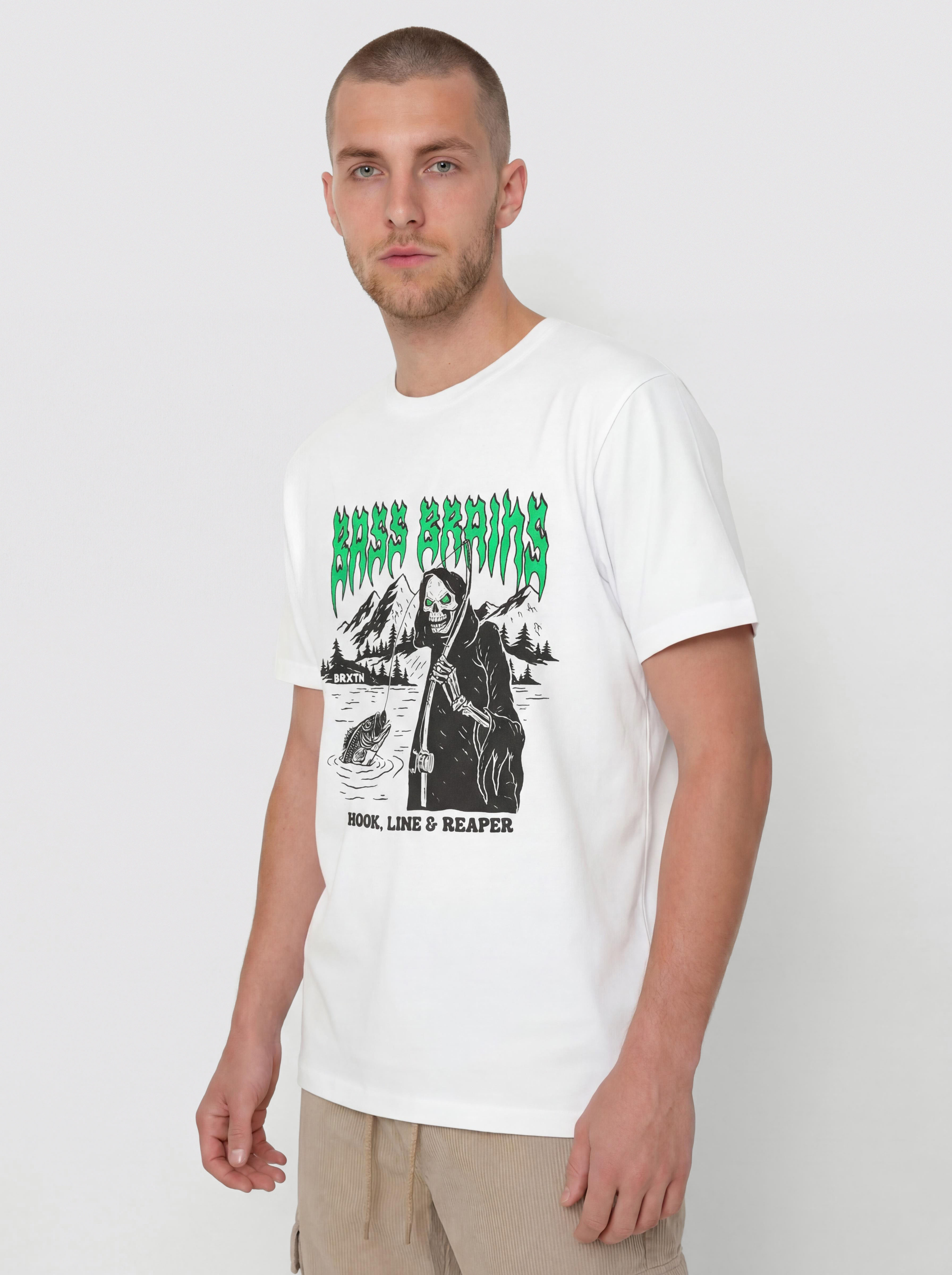 Tricou Brixton Bass Brains Reaper (white)