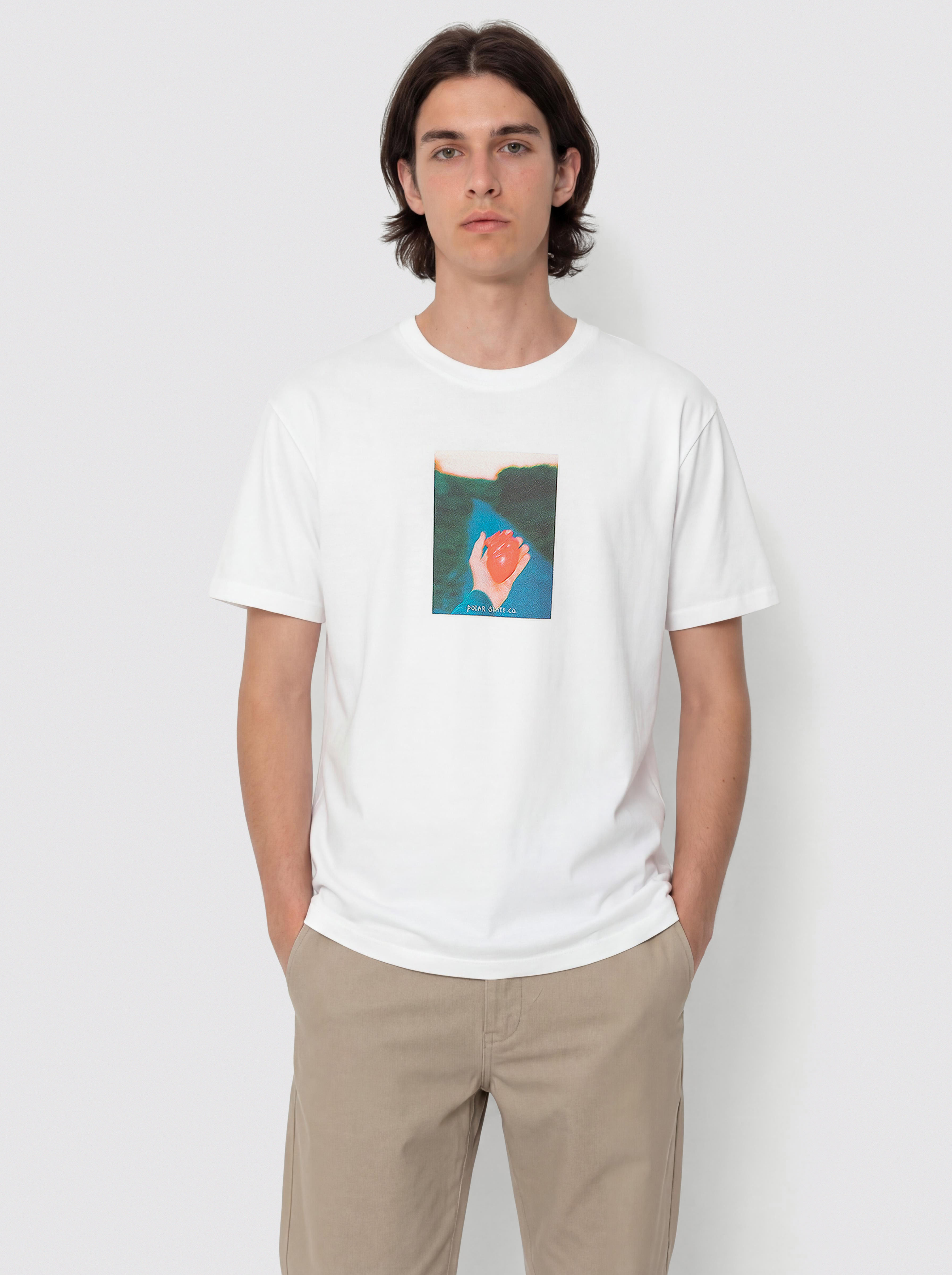 Tricou Polar Skate Heart In Hand (white)