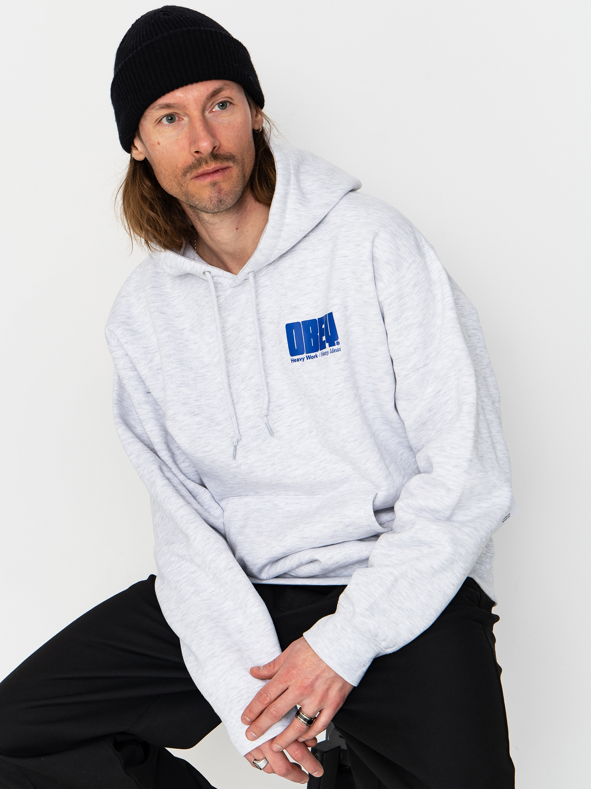 Hanorac cu glugă OBEY Heavy Ideas HD (ash grey)