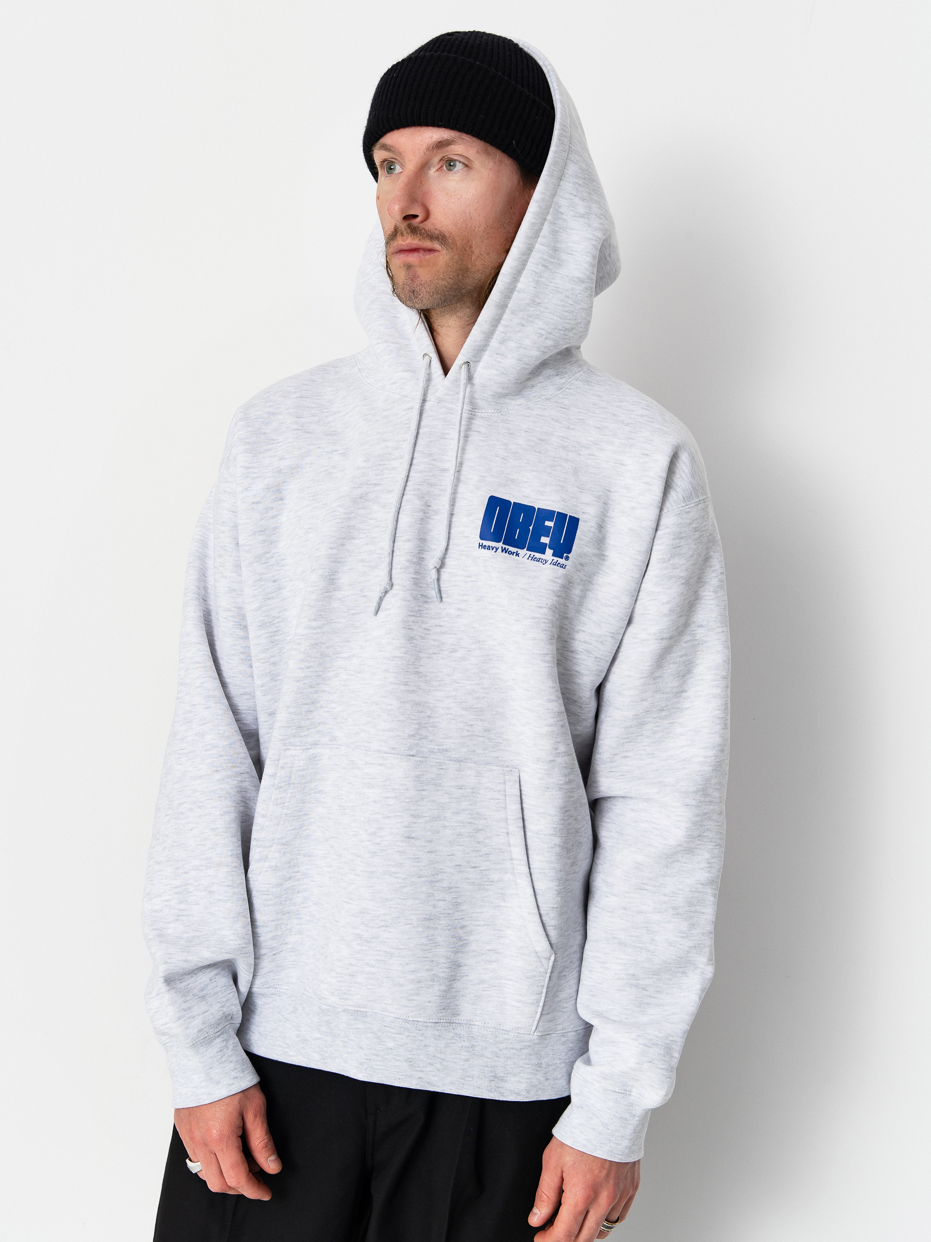 Hanorac cu glugă OBEY Heavy Ideas HD (ash grey)