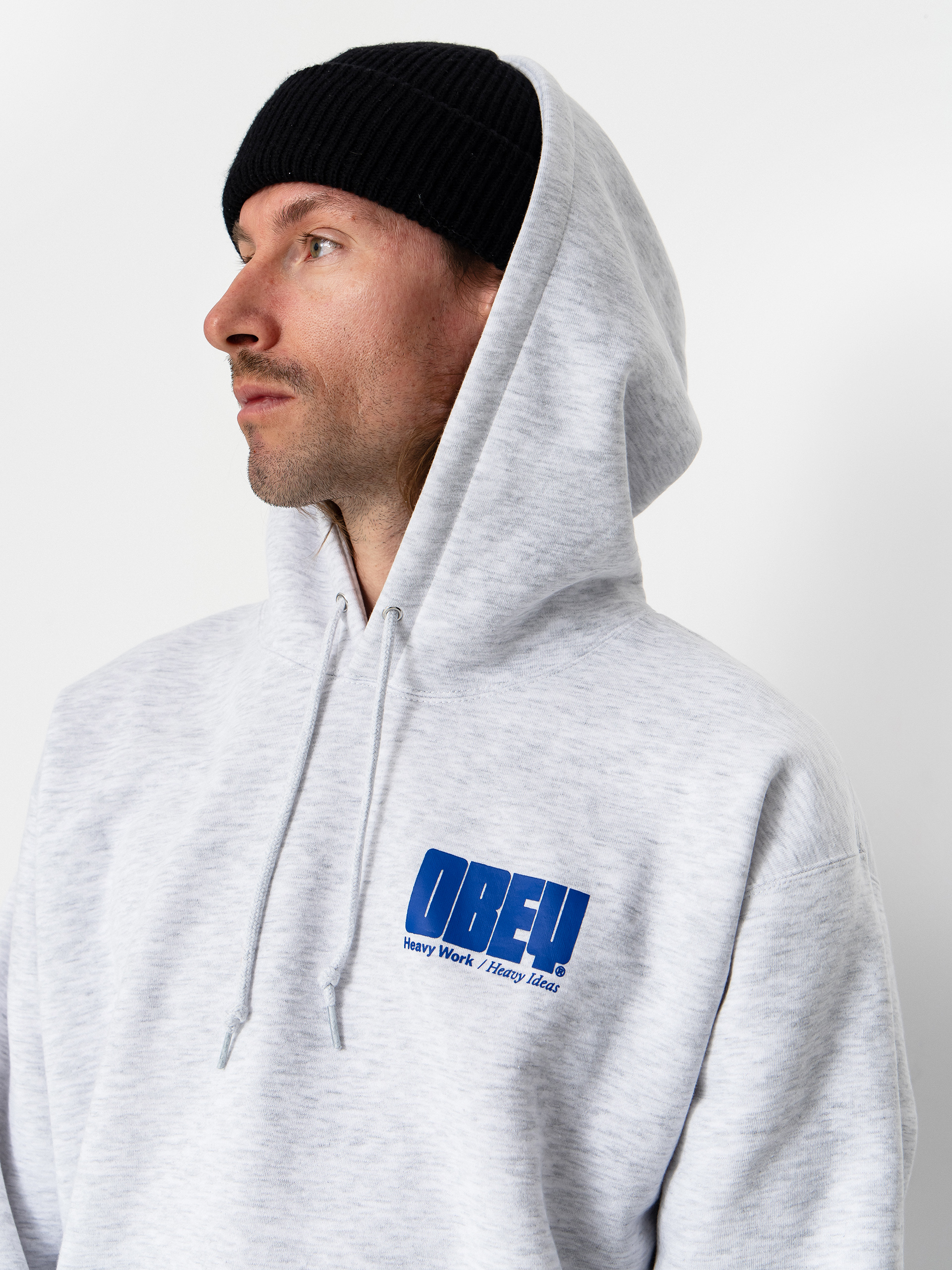 Hanorac cu glugă OBEY Heavy Ideas HD (ash grey)