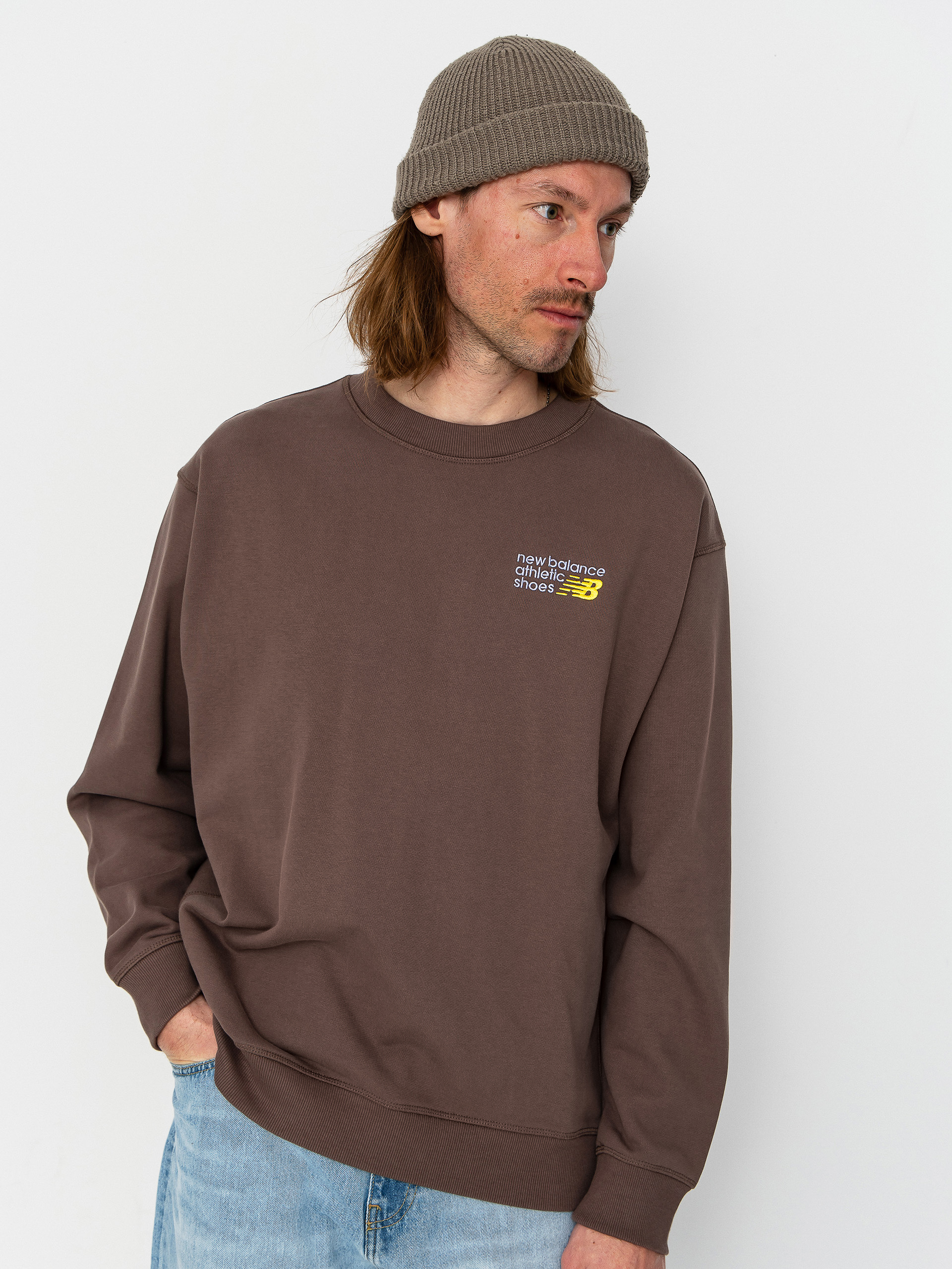 Hanorac New Balance Athletics Premium Logo Crew (cortado)