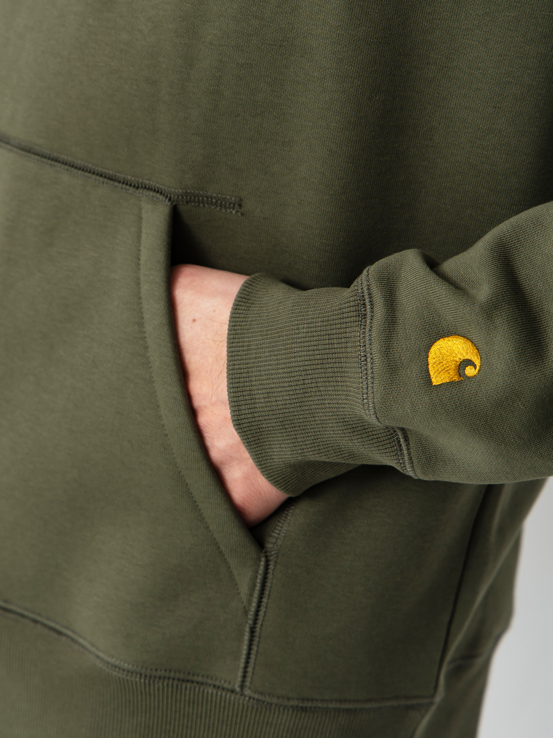 Hanorac cu glugă Carhartt WIP Chase HD (leaf/gold)