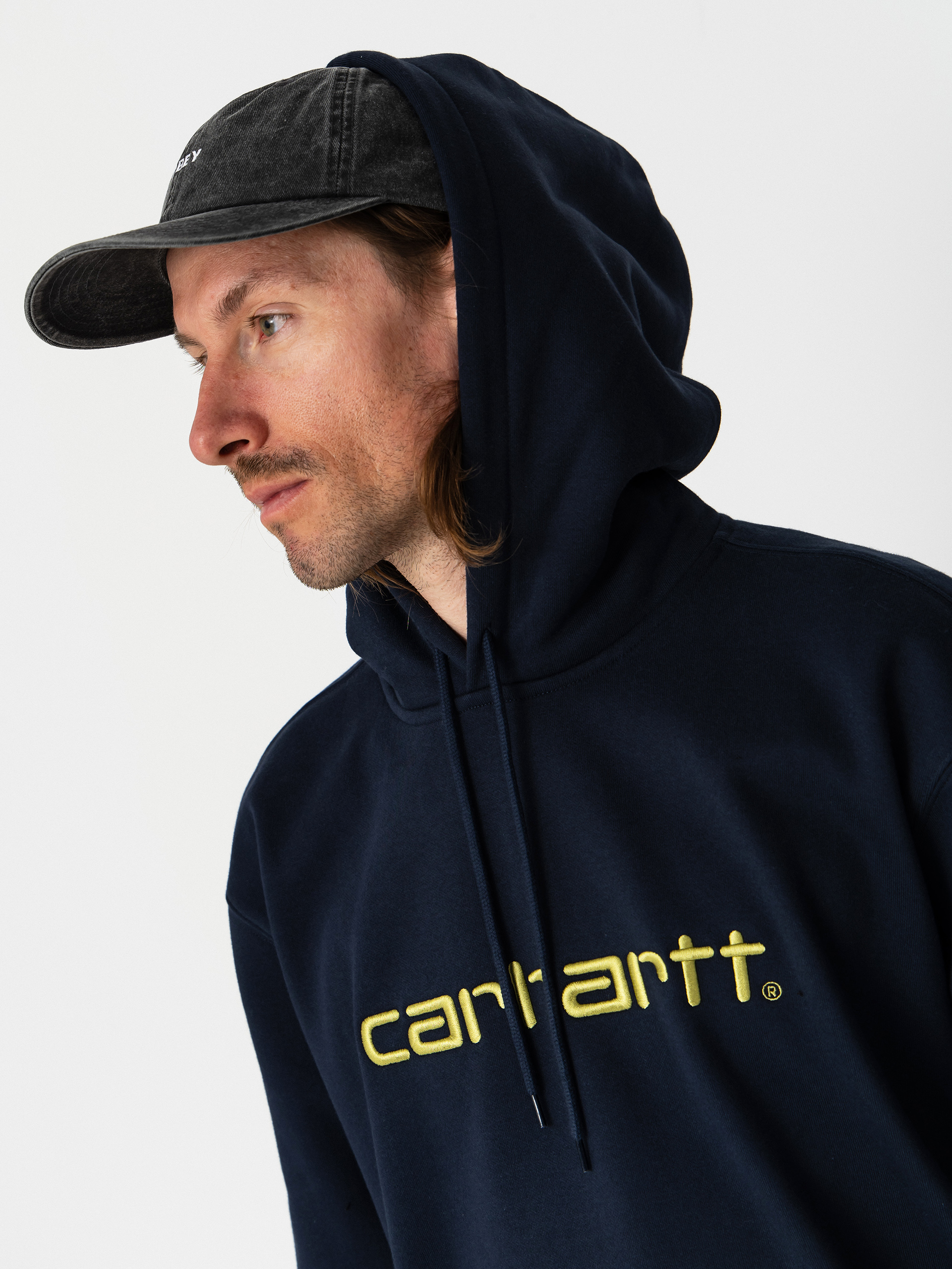 Hanorac cu glugă Carhartt WIP Carhartt HD (deep night/gentle green)