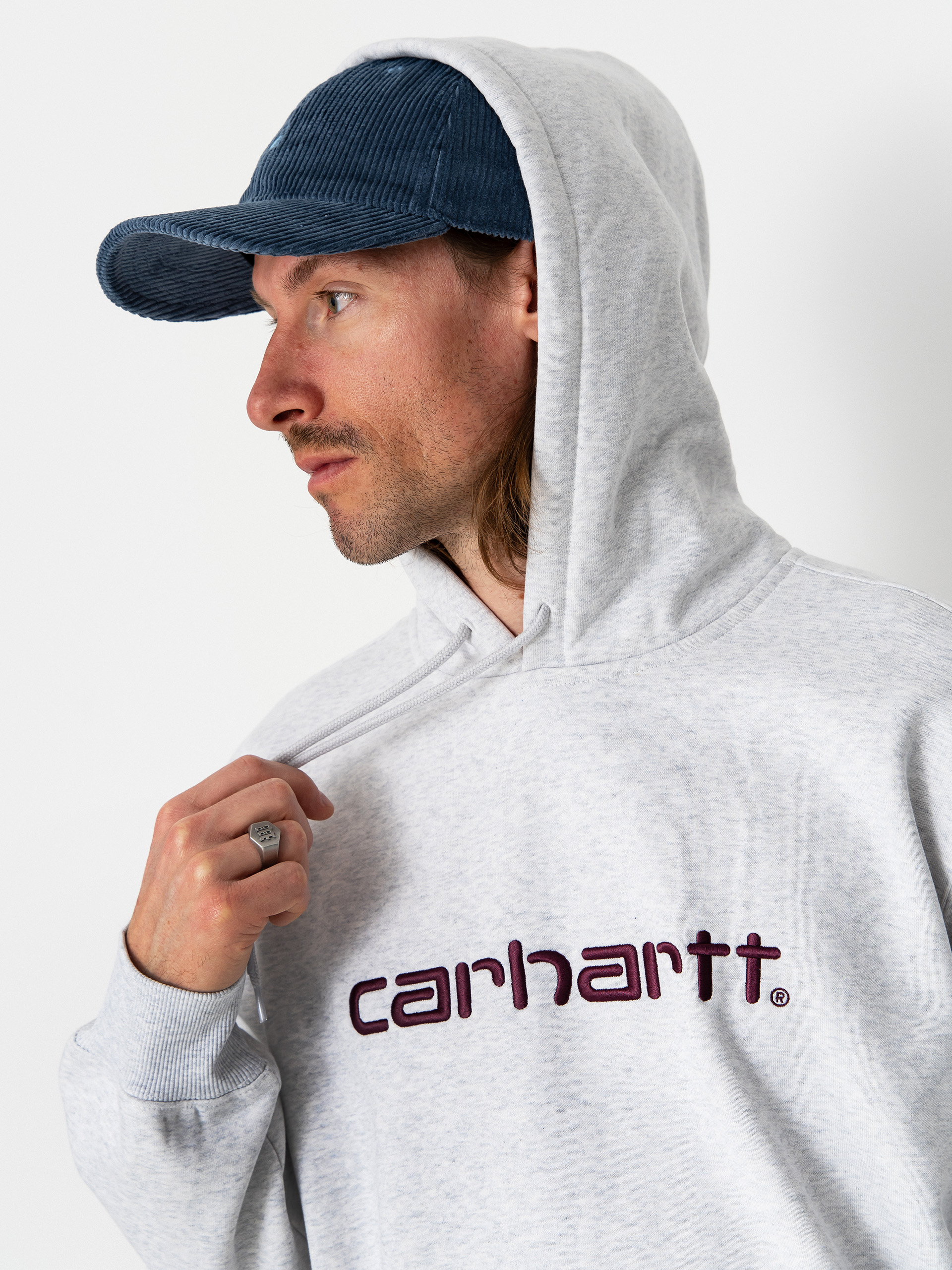 Hanorac cu glugă Carhartt WIP Carhartt HD (ash heather/cozy purple)
