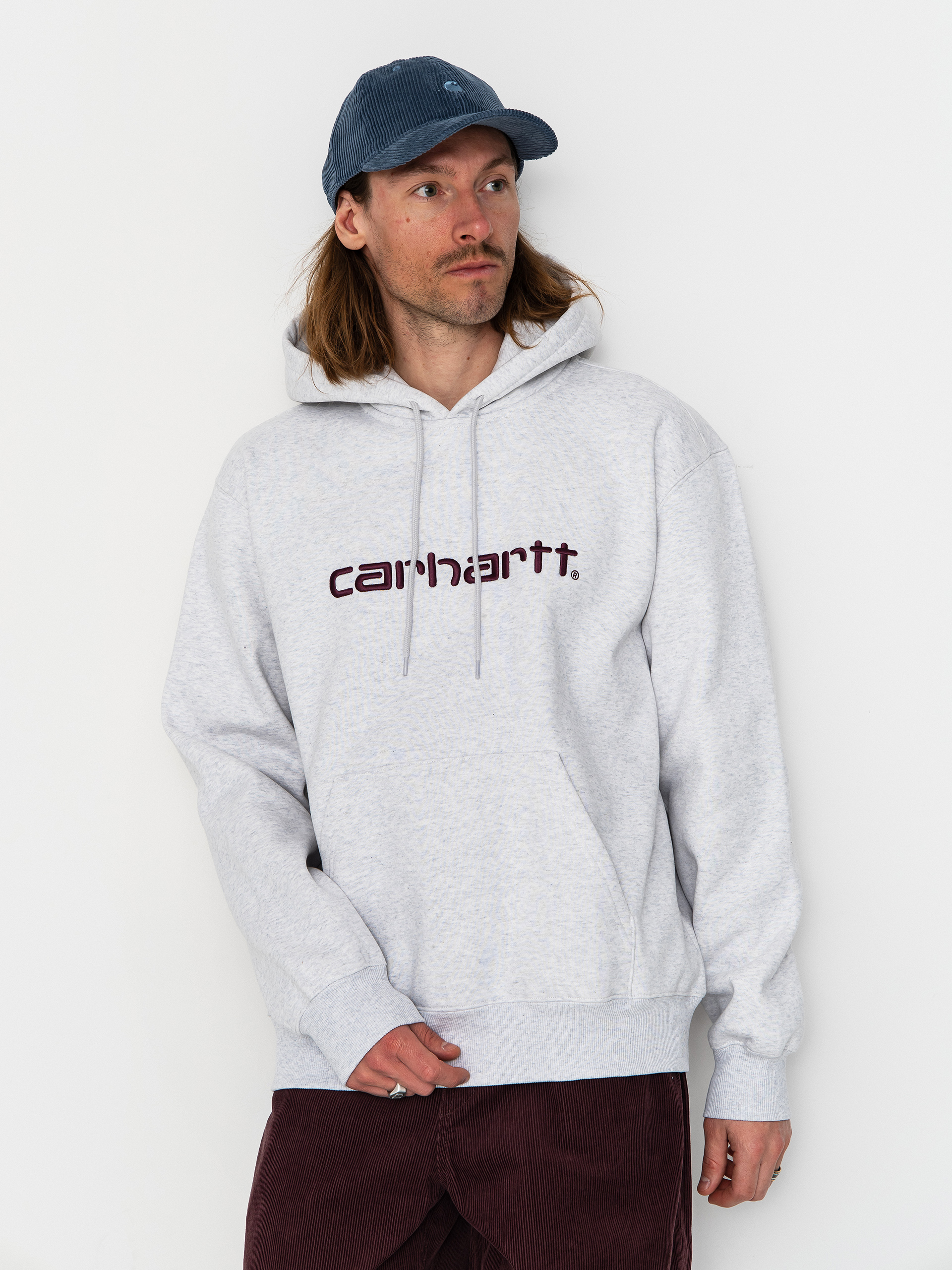 Hanorac cu glugu0103 Carhartt WIP Carhartt HD (ash heather/cozy purple)