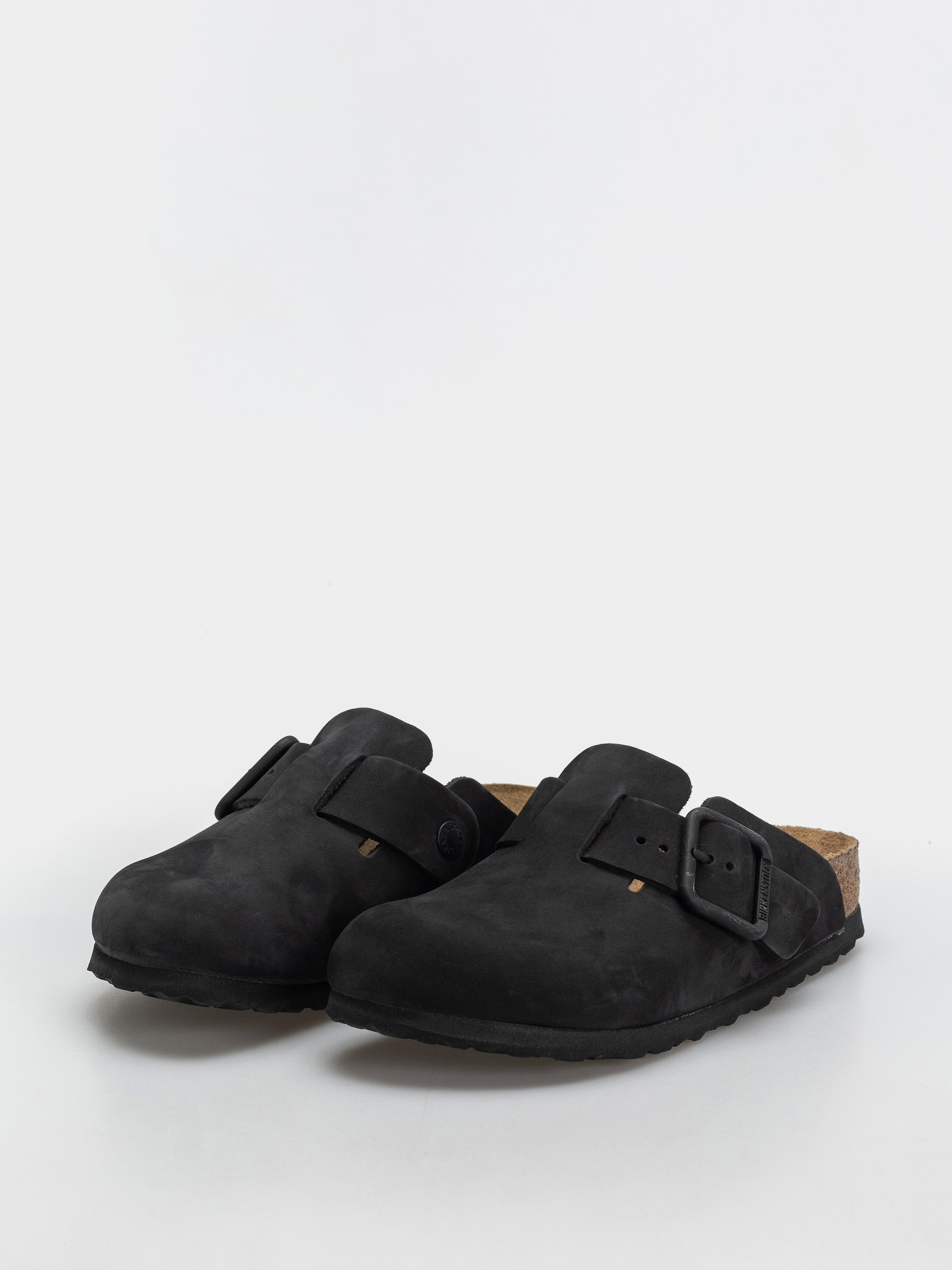 Șlapi Birkenstock Boston Wire Buckle Nubuck Leather Narrow (black)