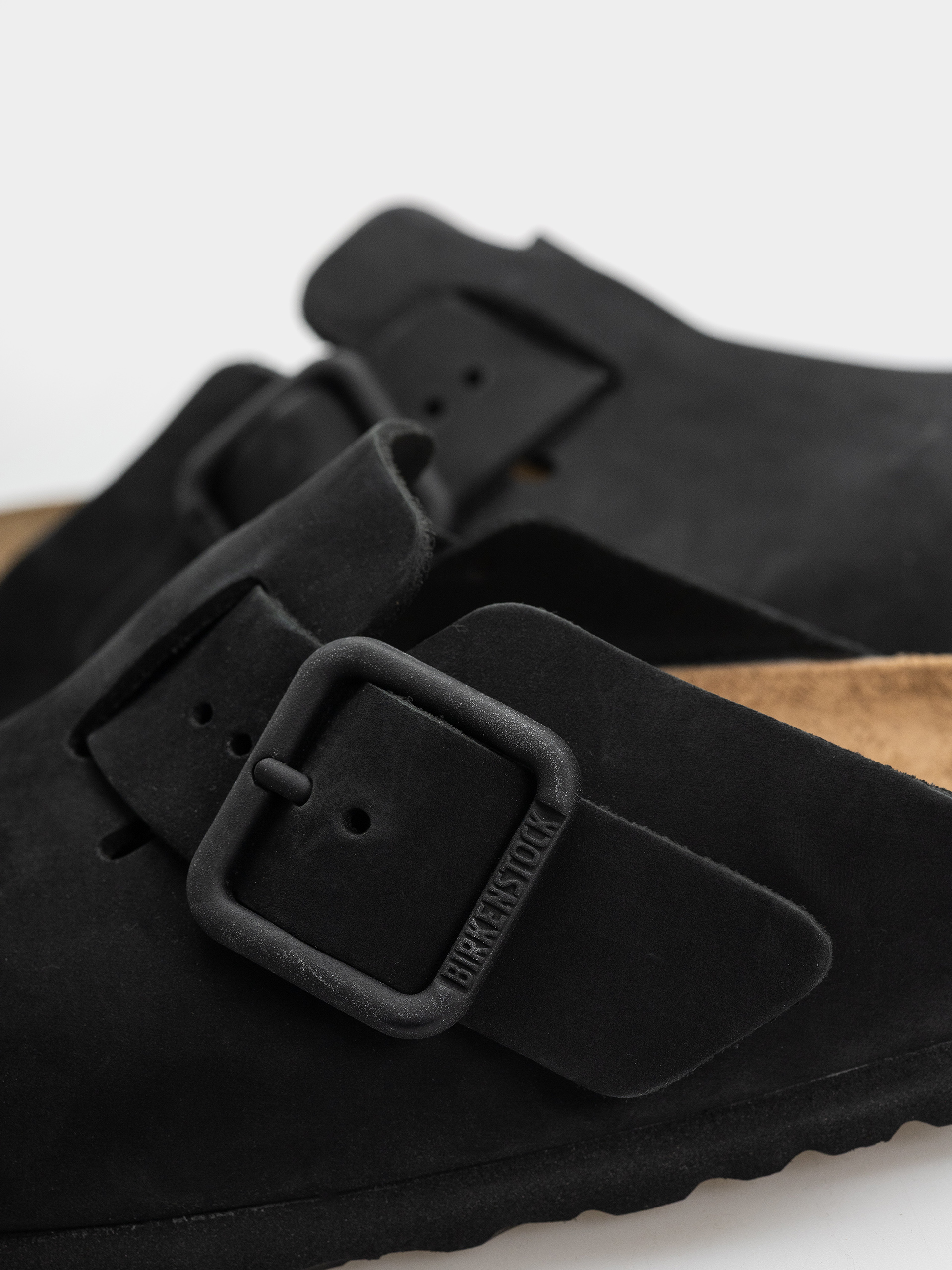 Șlapi Birkenstock Boston Wire Buckle Nubuck Leather Narrow (black)