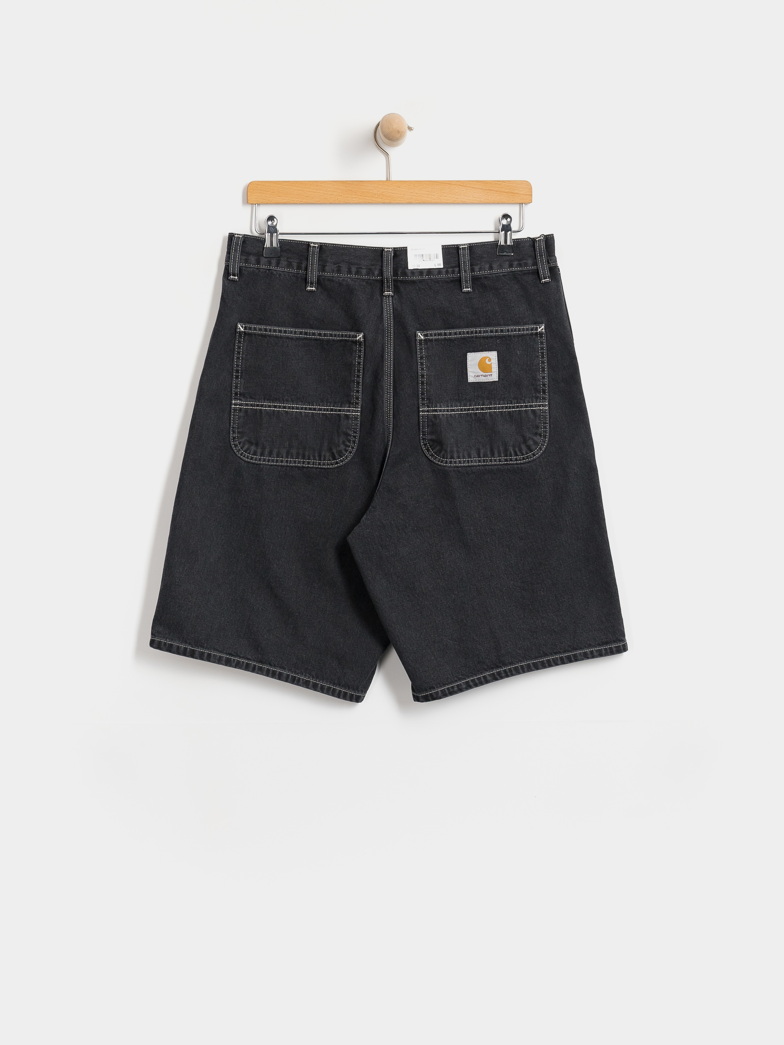 Pantaloni scurți Carhartt WIP Simple (black heavy stone wash)