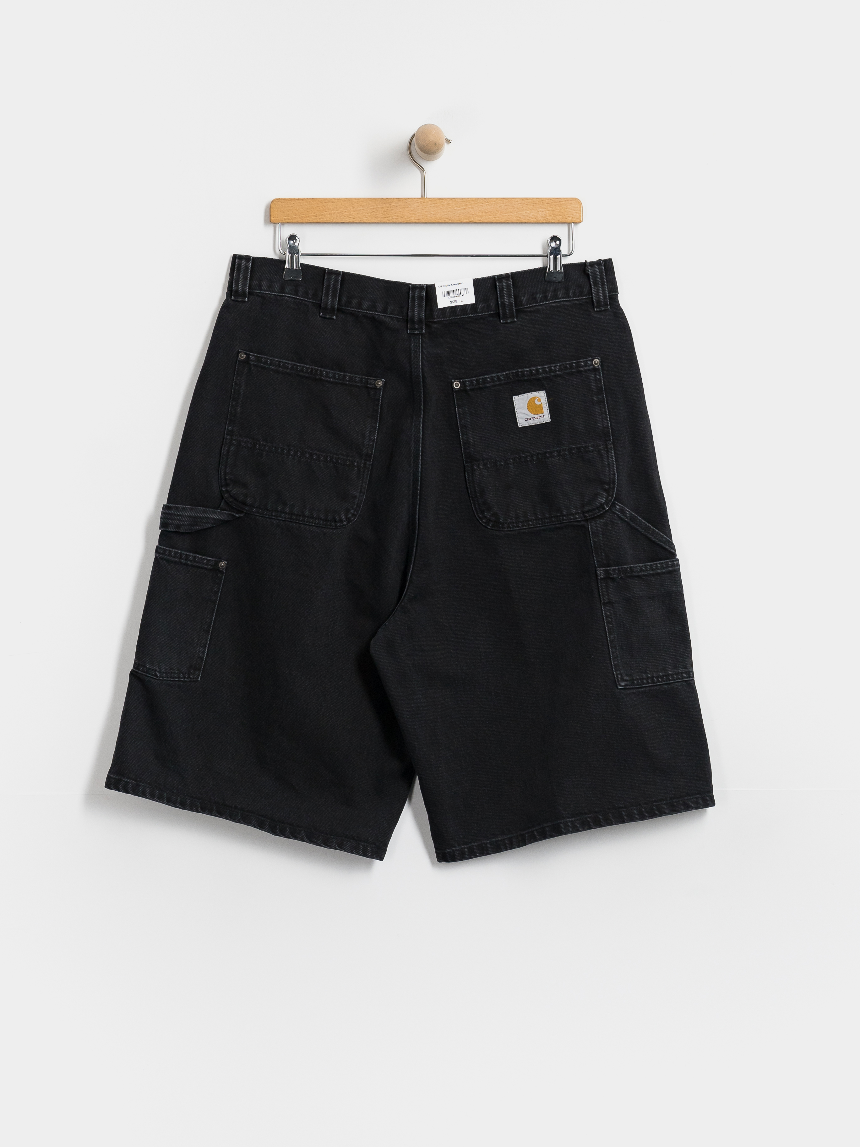 Pantaloni scurți Carhartt WIP OG Double Knee (black stone washed)