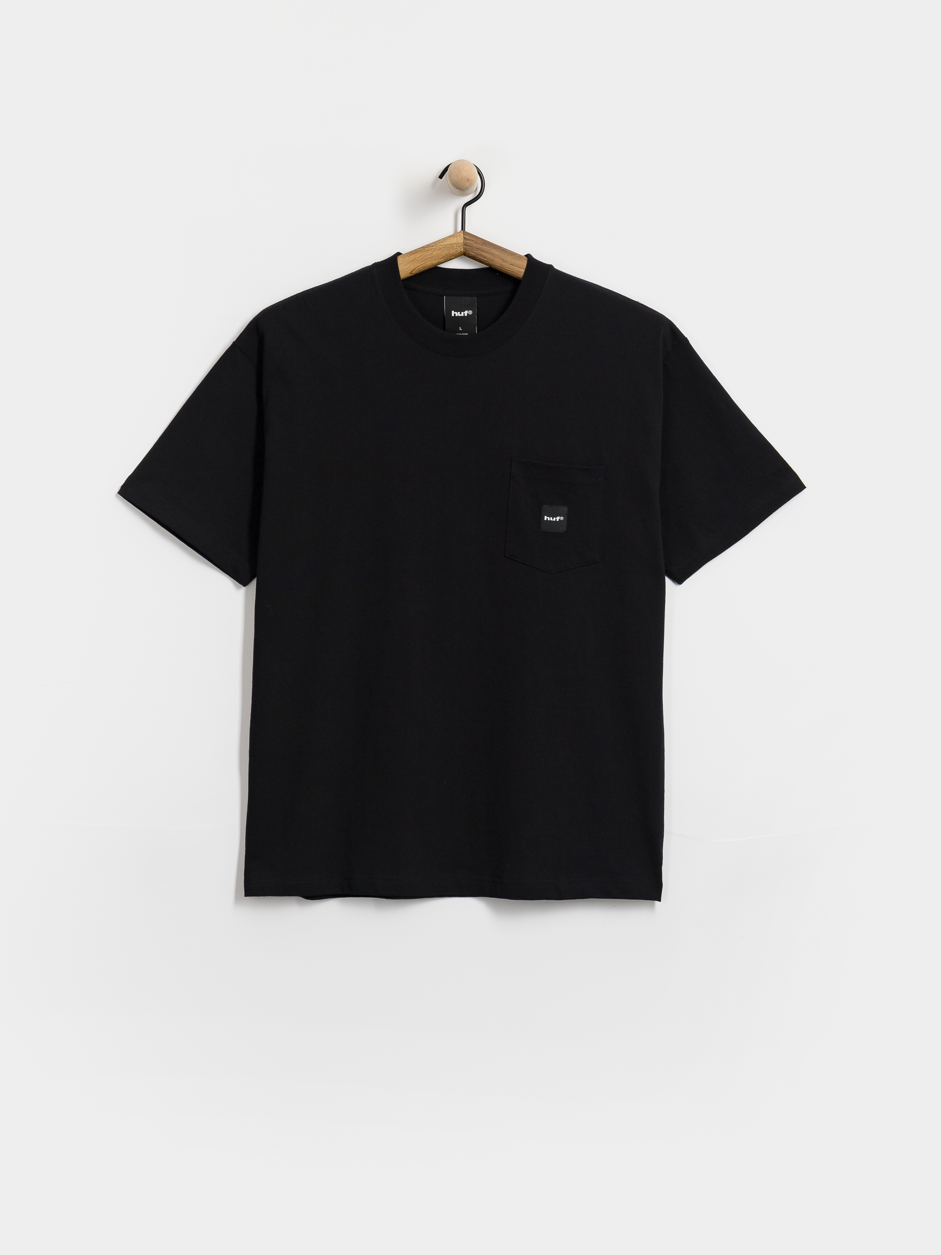 Tricou HUF Box Logo Pocket (black/black)