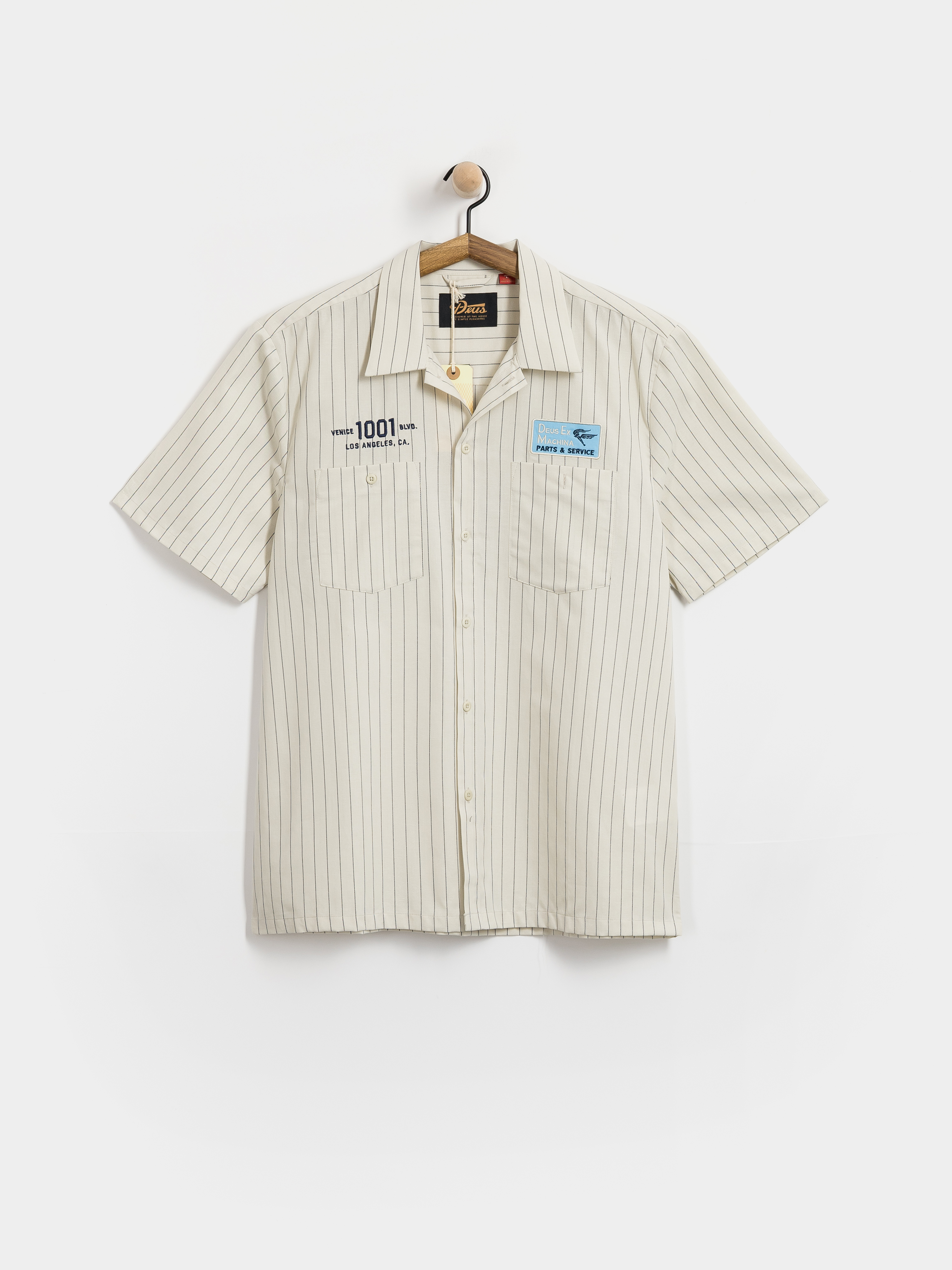 Cămașă Deus Ex Machina Forecourt Stripe (dirty white)