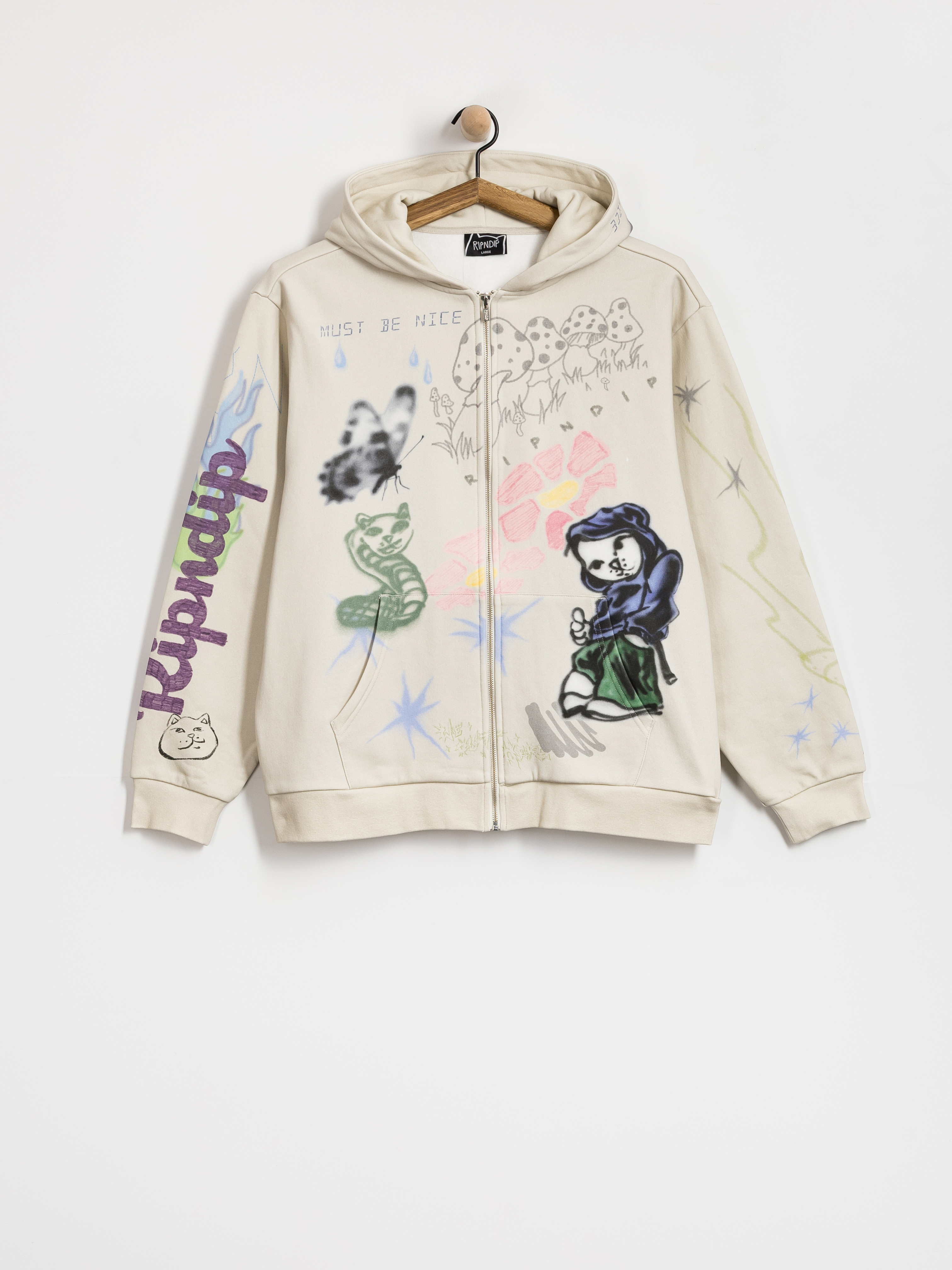Hanorac cu glugă RipNDip Goosebumps ZHD (bone)