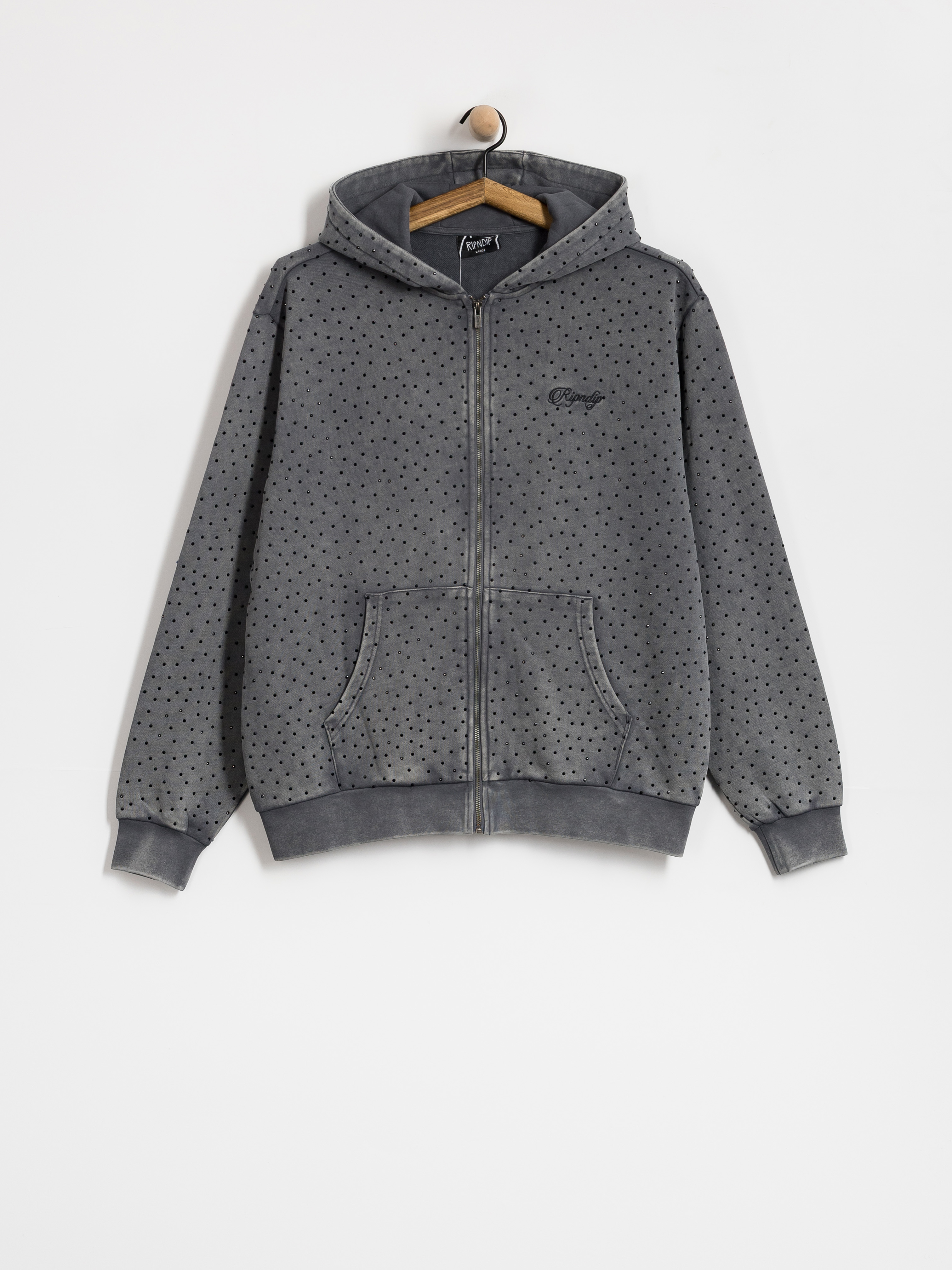 Hanorac cu glugă RipNDip Ripngems ZHD (charcoal wash)