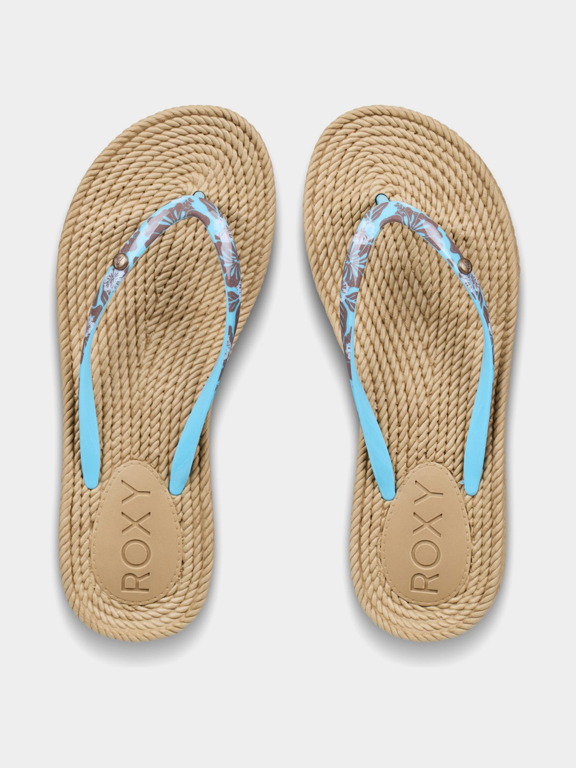 papuci de plajă Roxy South Beach III Wmn (light blue/brown)