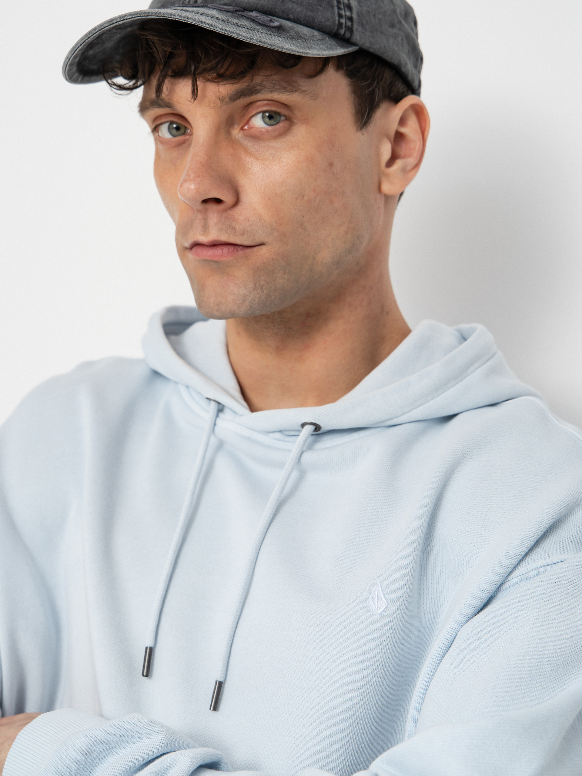 Hanorac cu glugă Volcom Single Stone Tw HD (light blue acid)