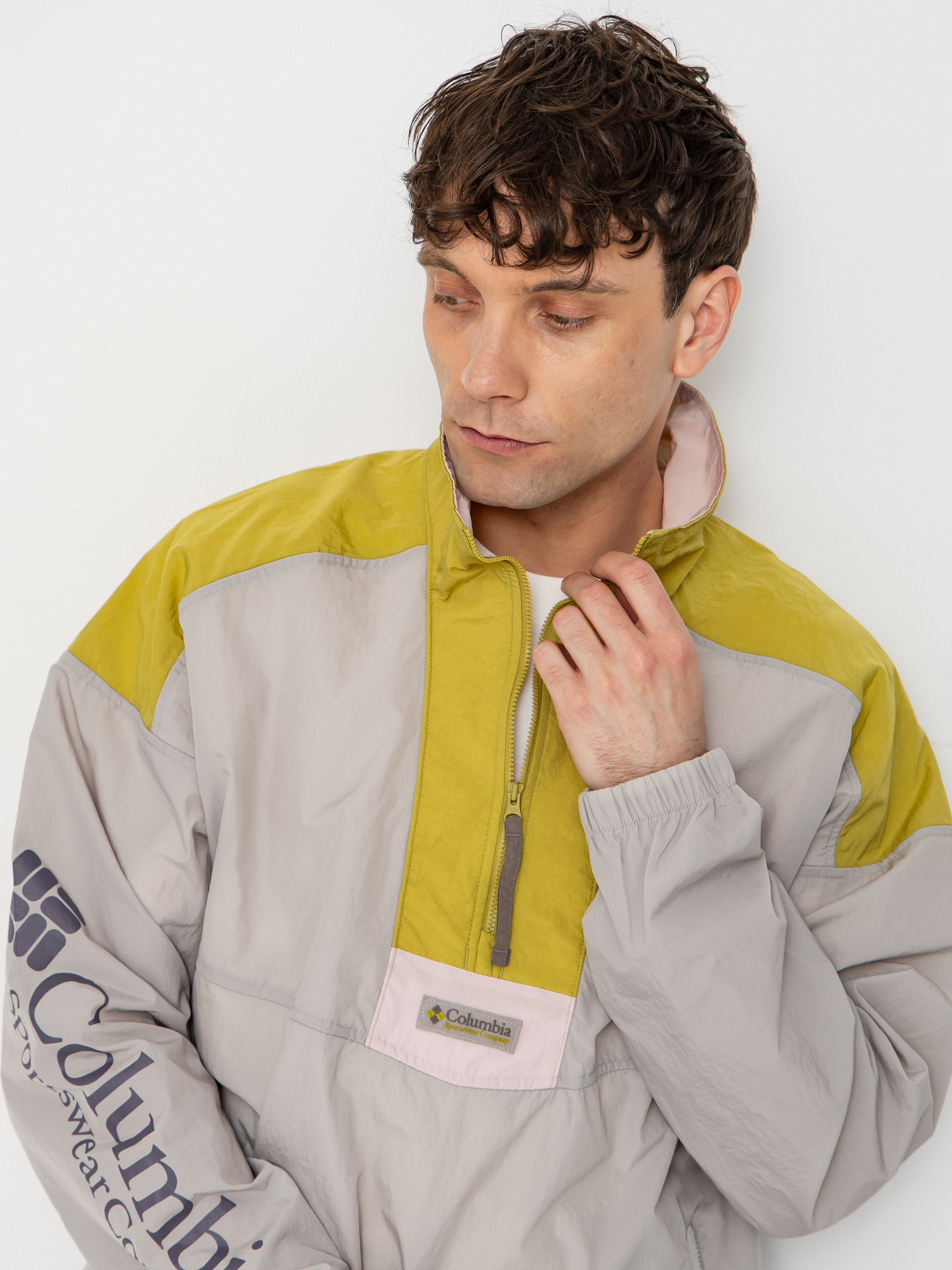 Geacă Columbia Riptide II Retro Windbreaker Anorak (flint grey/peppercorn/pink agate)