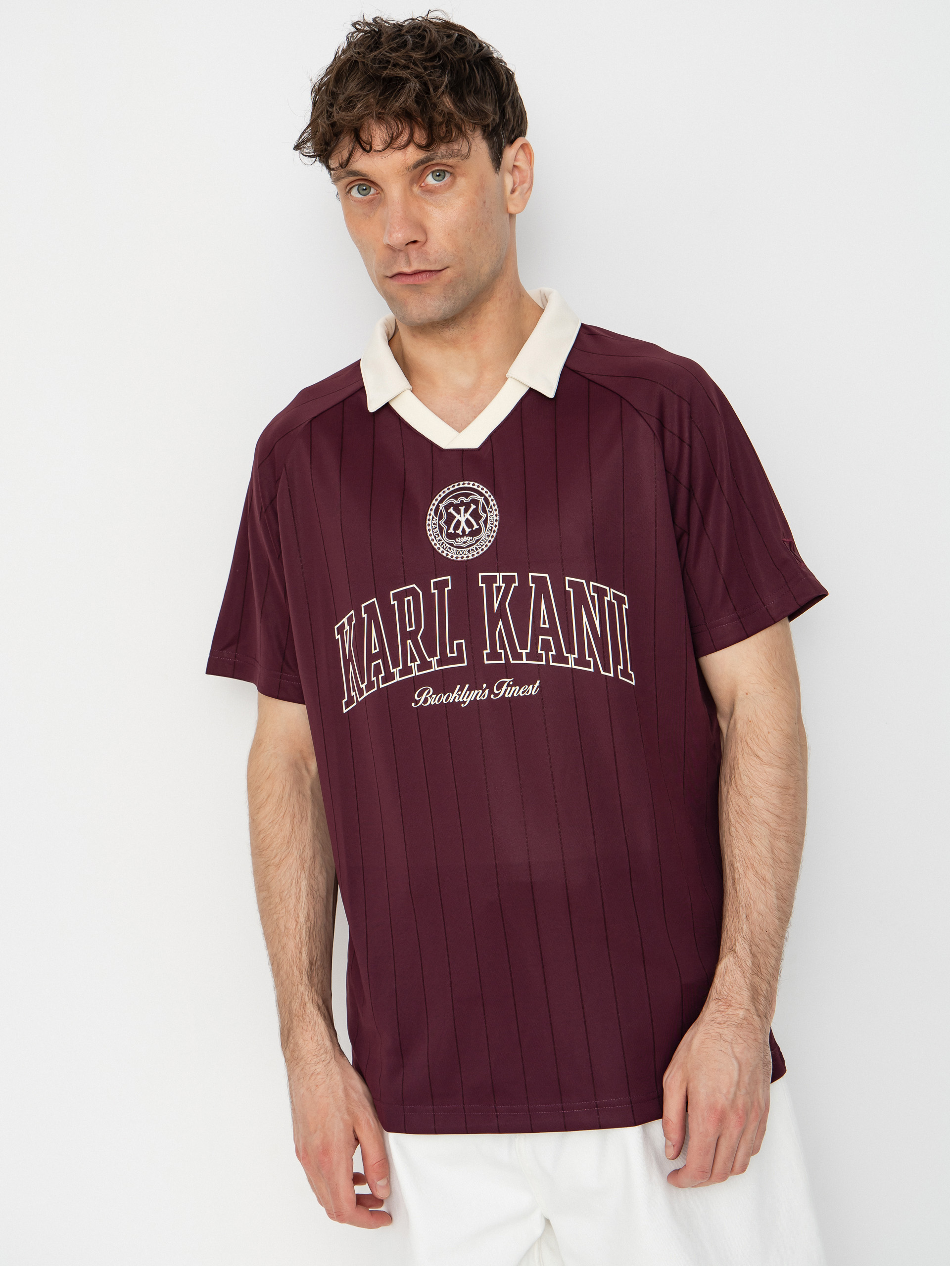 Tricou Karl Kani Heritage Emblem Shadow Pinstripe Soccer (red)