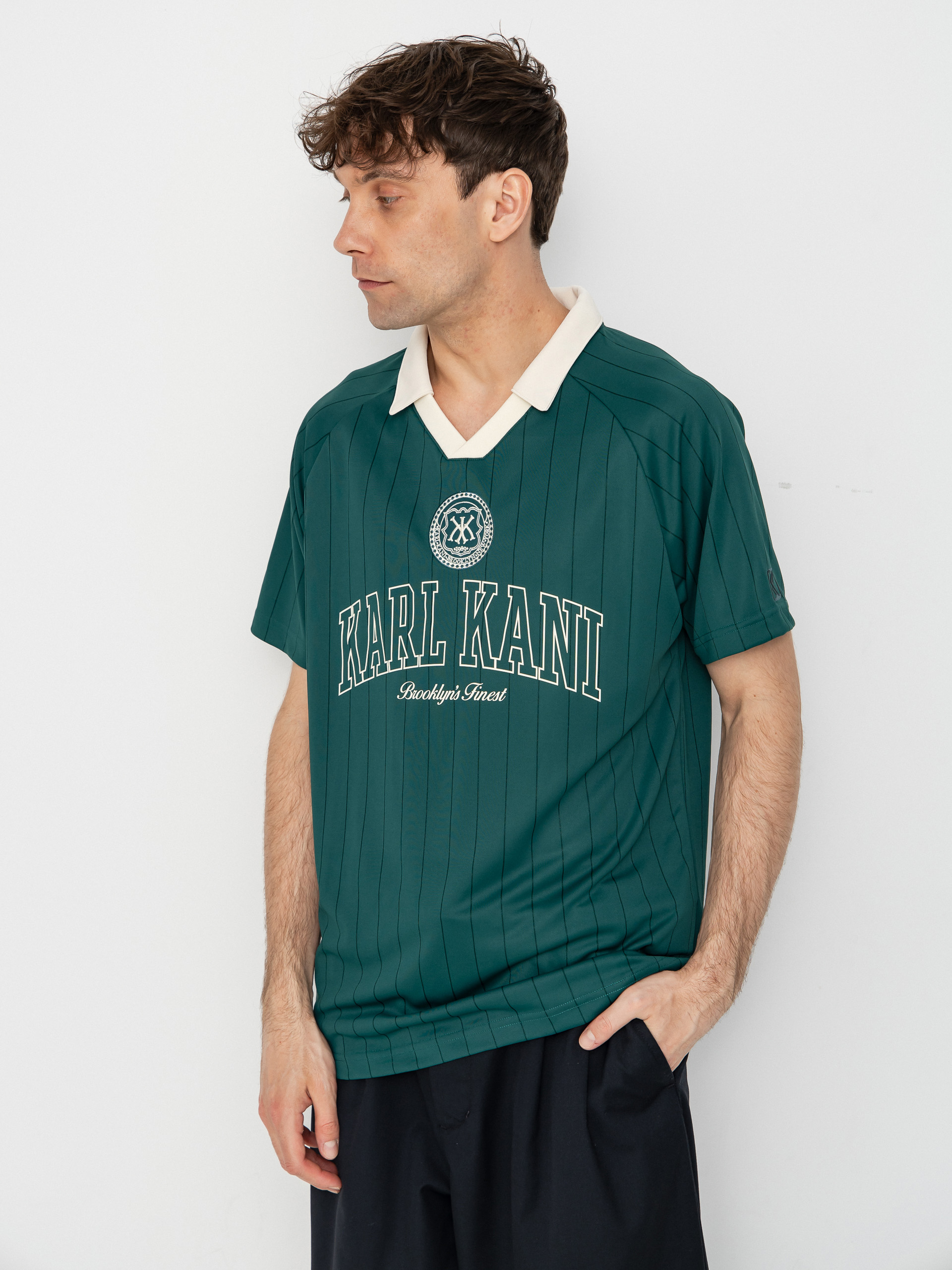 Tricou Karl Kani Heritage Emblem Shadow Pinstripe Soccer (green)