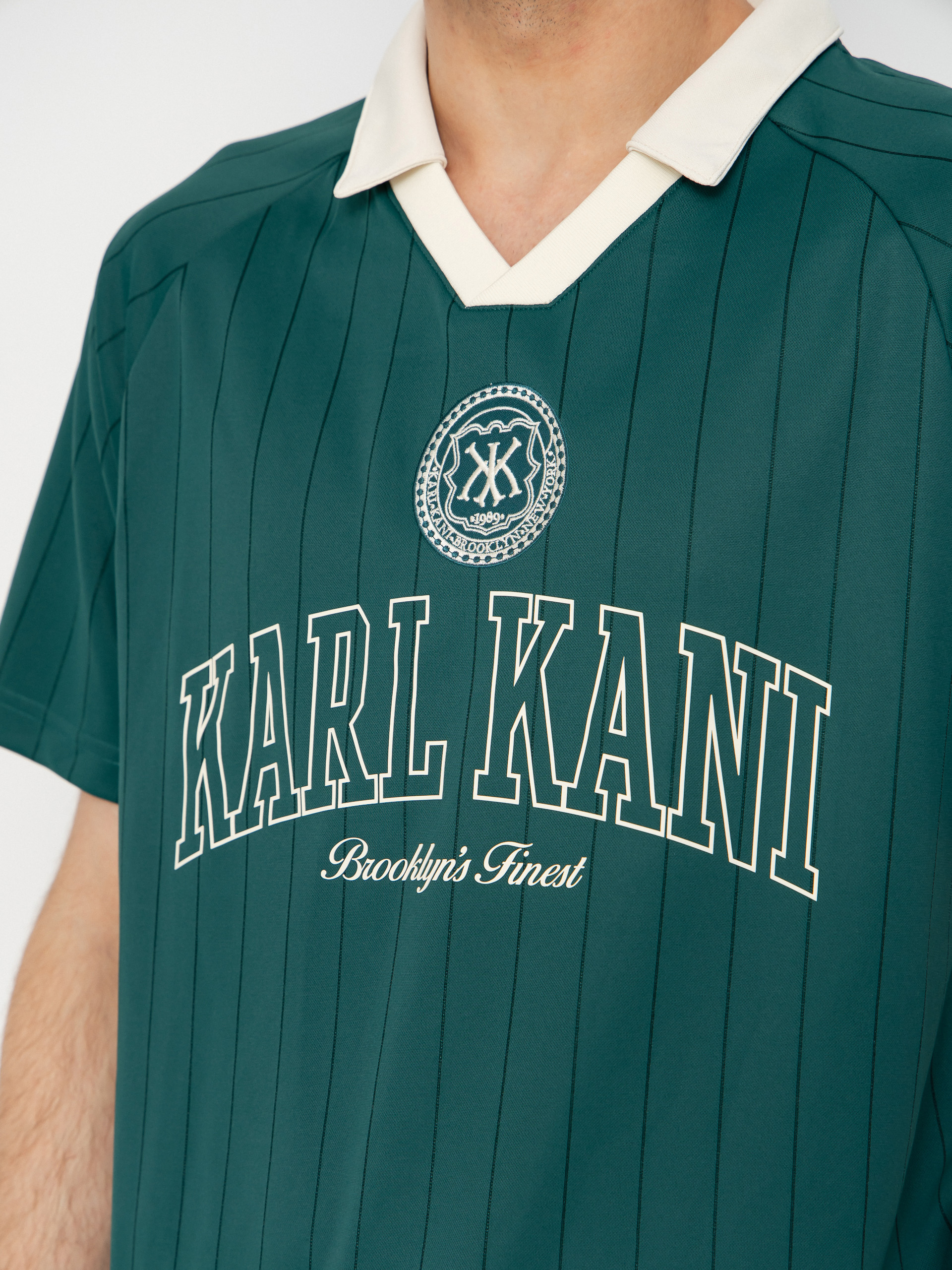 Tricou Karl Kani Heritage Emblem Shadow Pinstripe Soccer (green)