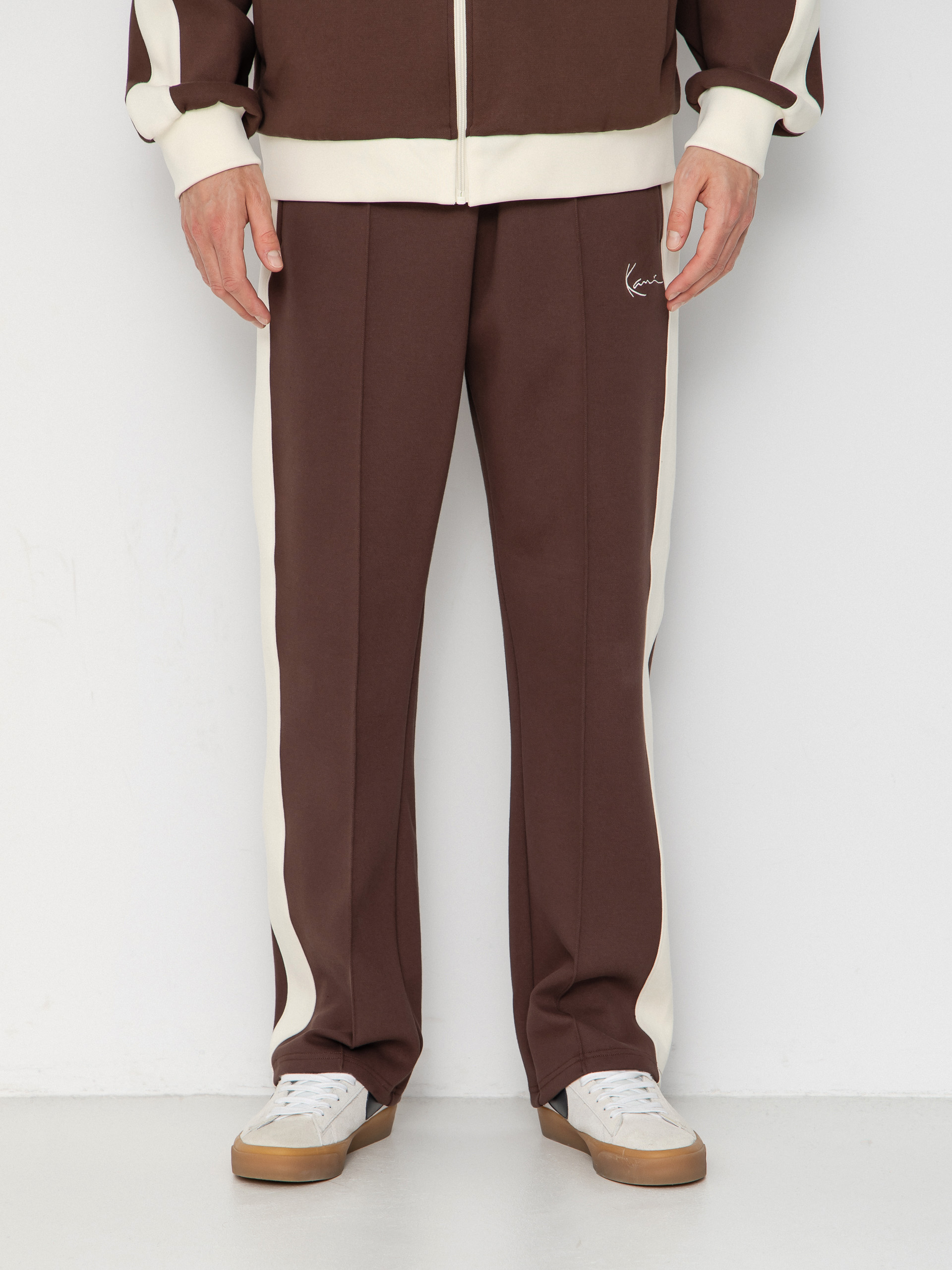 Pantaloni Karl Kani Signature Sidestripe Pique (brown)