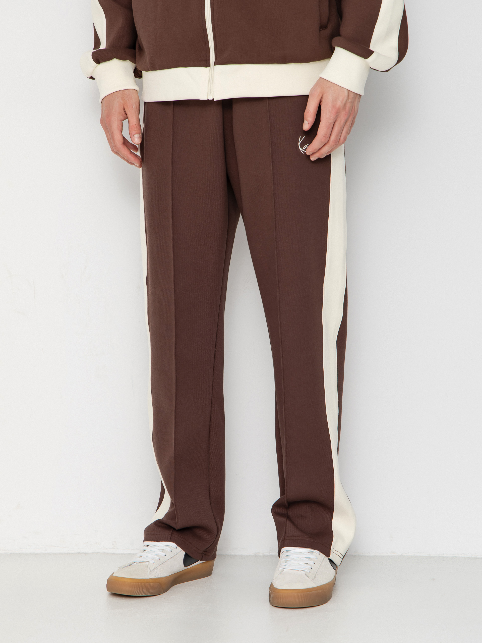 Pantaloni Karl Kani Signature Sidestripe Pique (brown)
