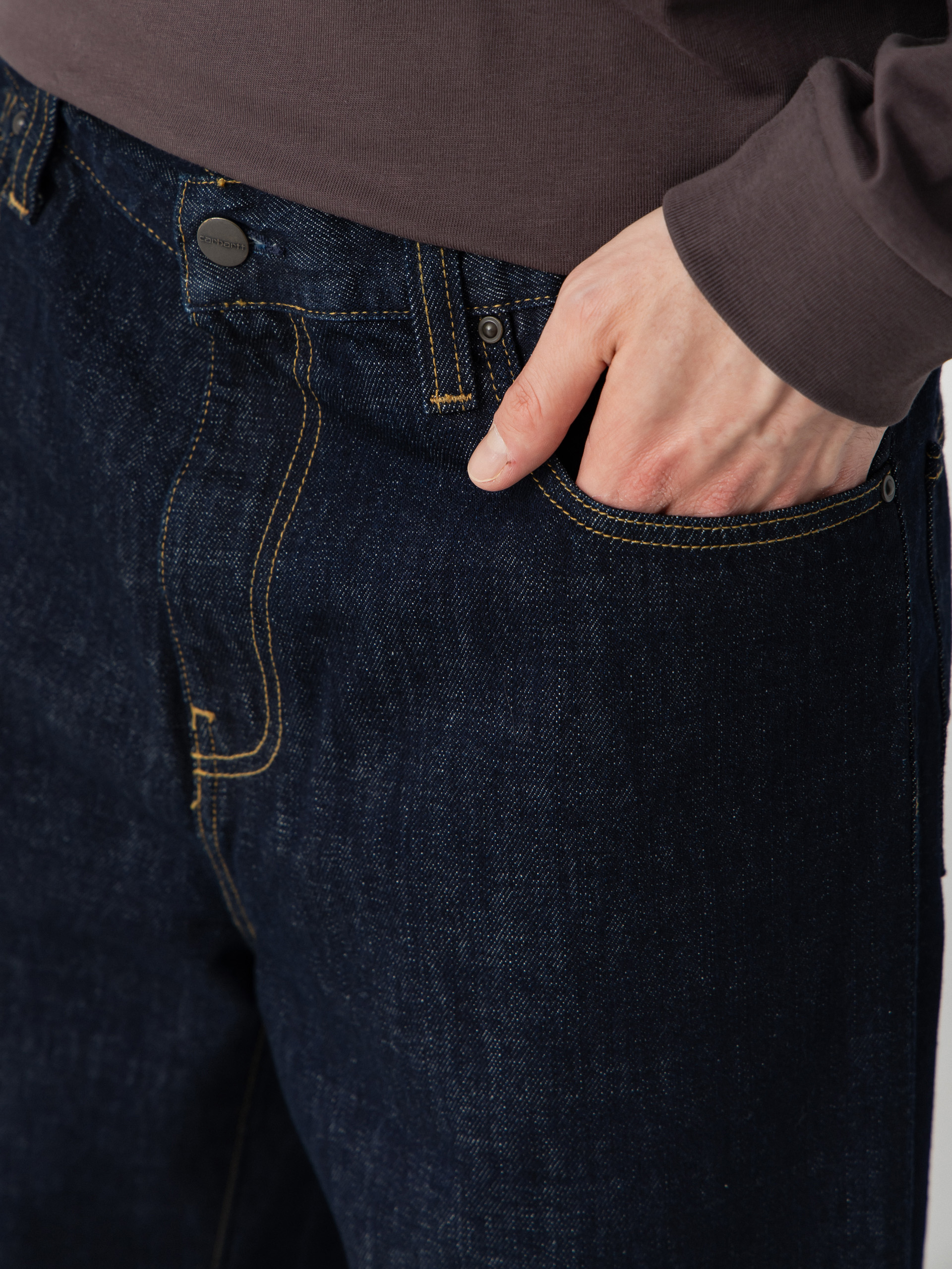 Pantaloni Carhartt WIP Aaron (blue rinsed)