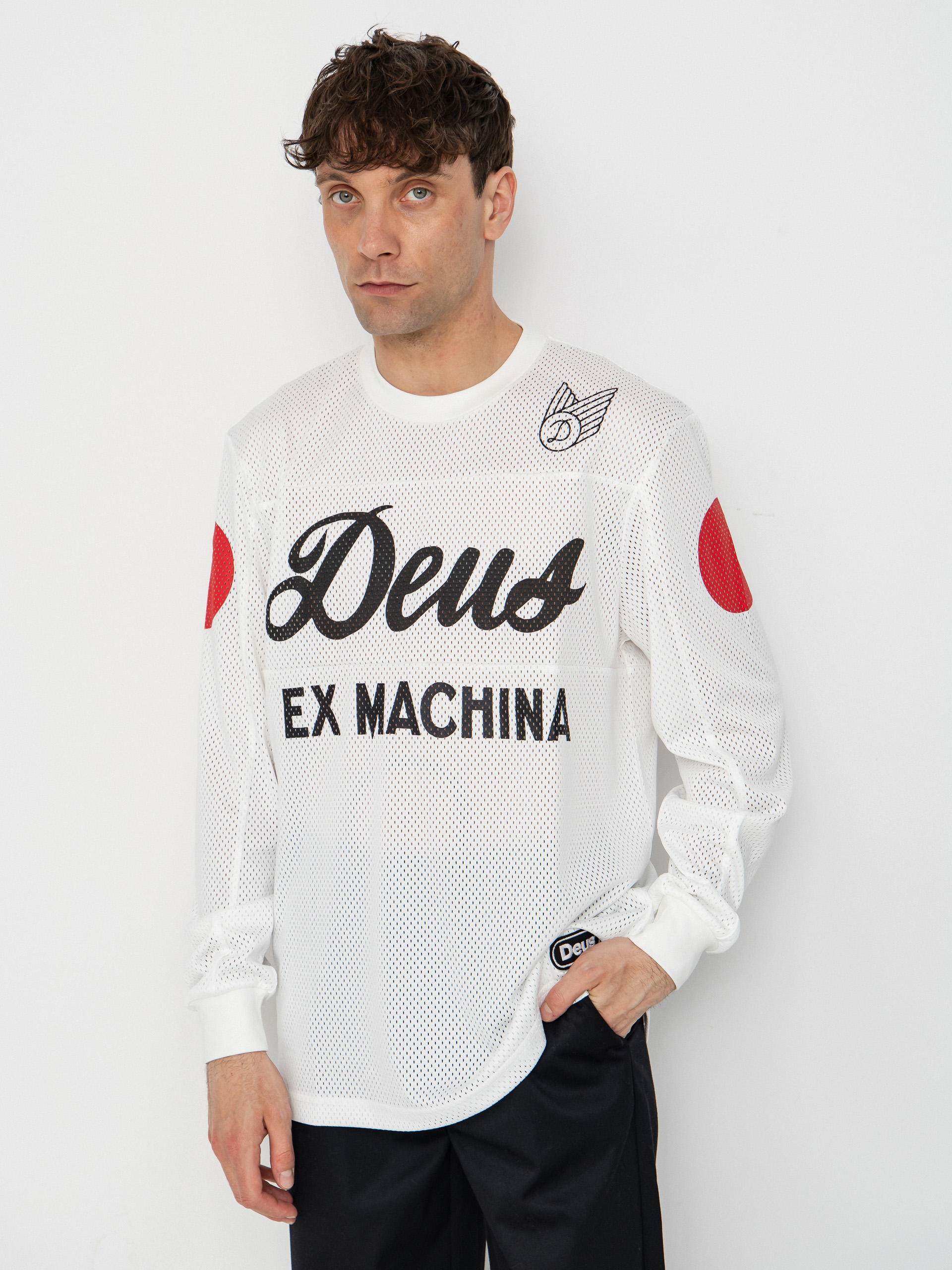 Tricou Deus Ex Machina Saber Moto Jersey (vintage white)