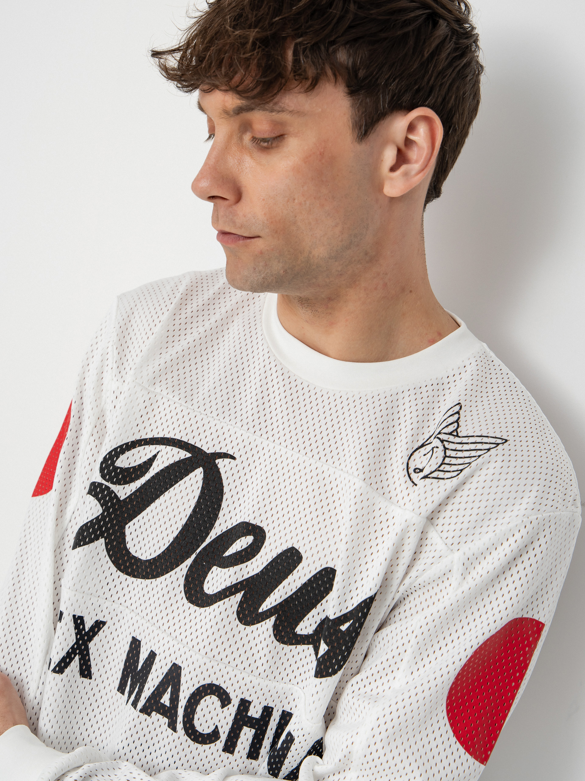 Tricou Deus Ex Machina Saber Moto Jersey (vintage white)