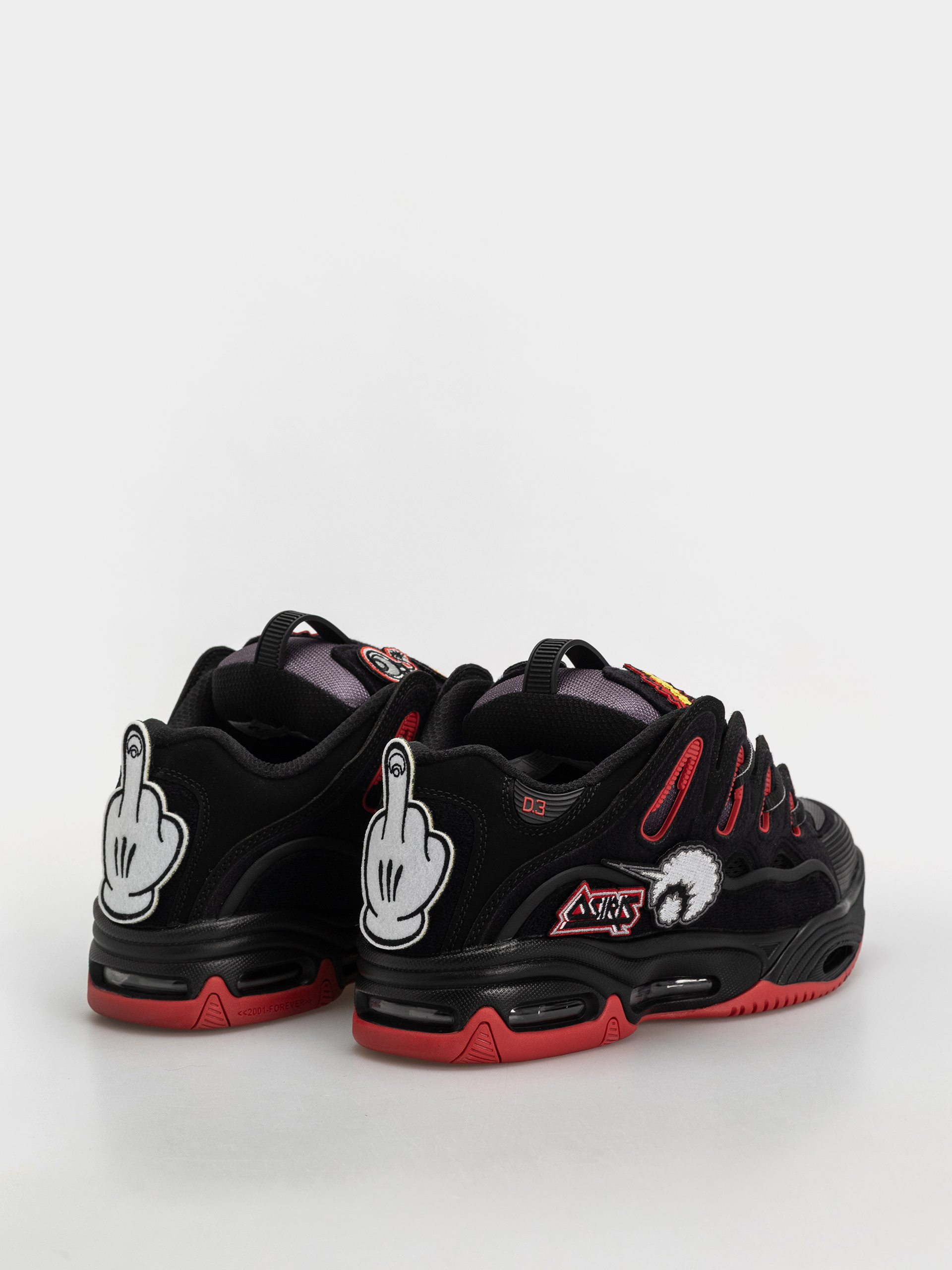 Pantofi Osiris D3 2001 (black/red/velcro)
