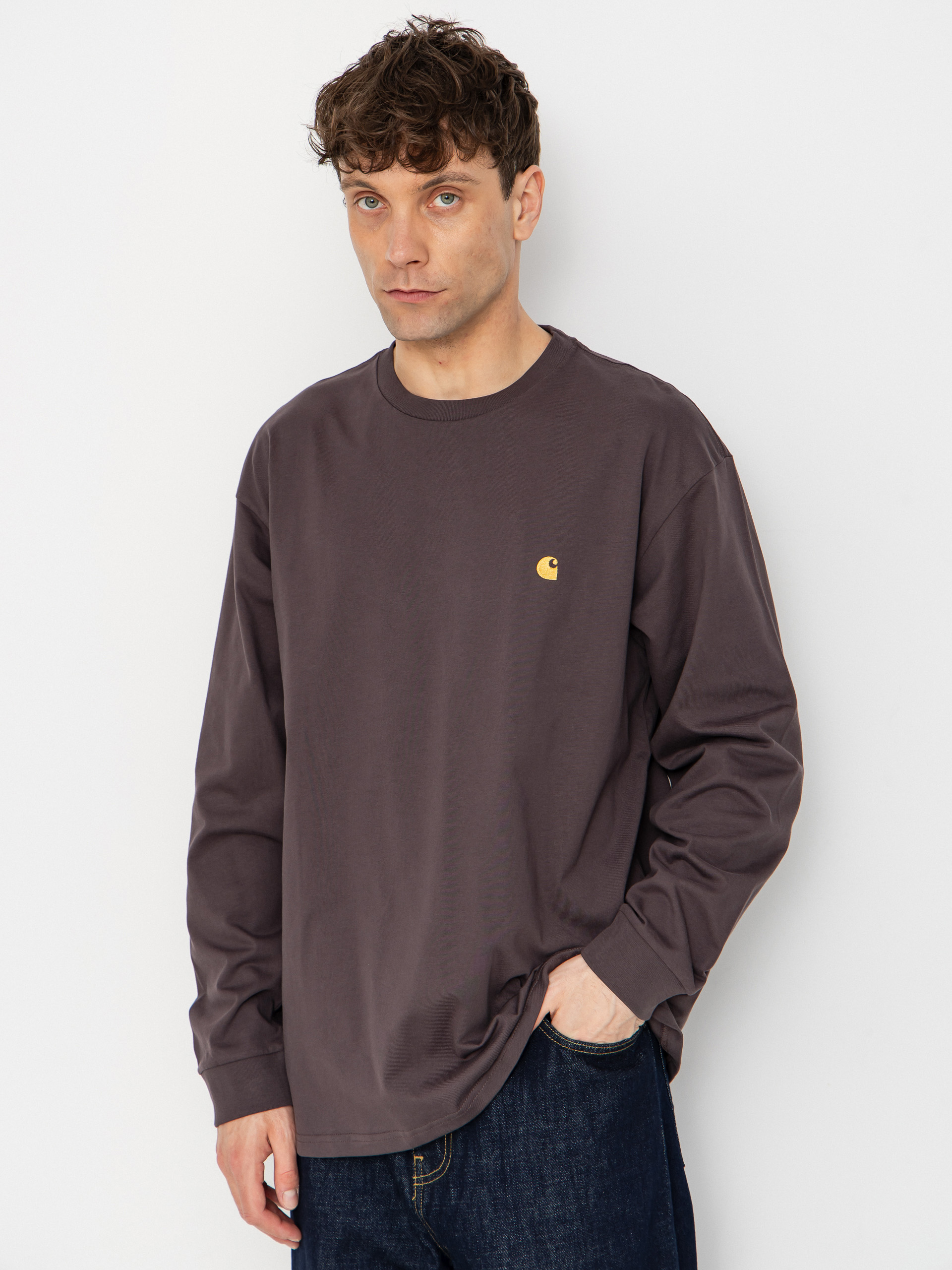 Longsleeve Carhartt WIP Chase (shale/gold)