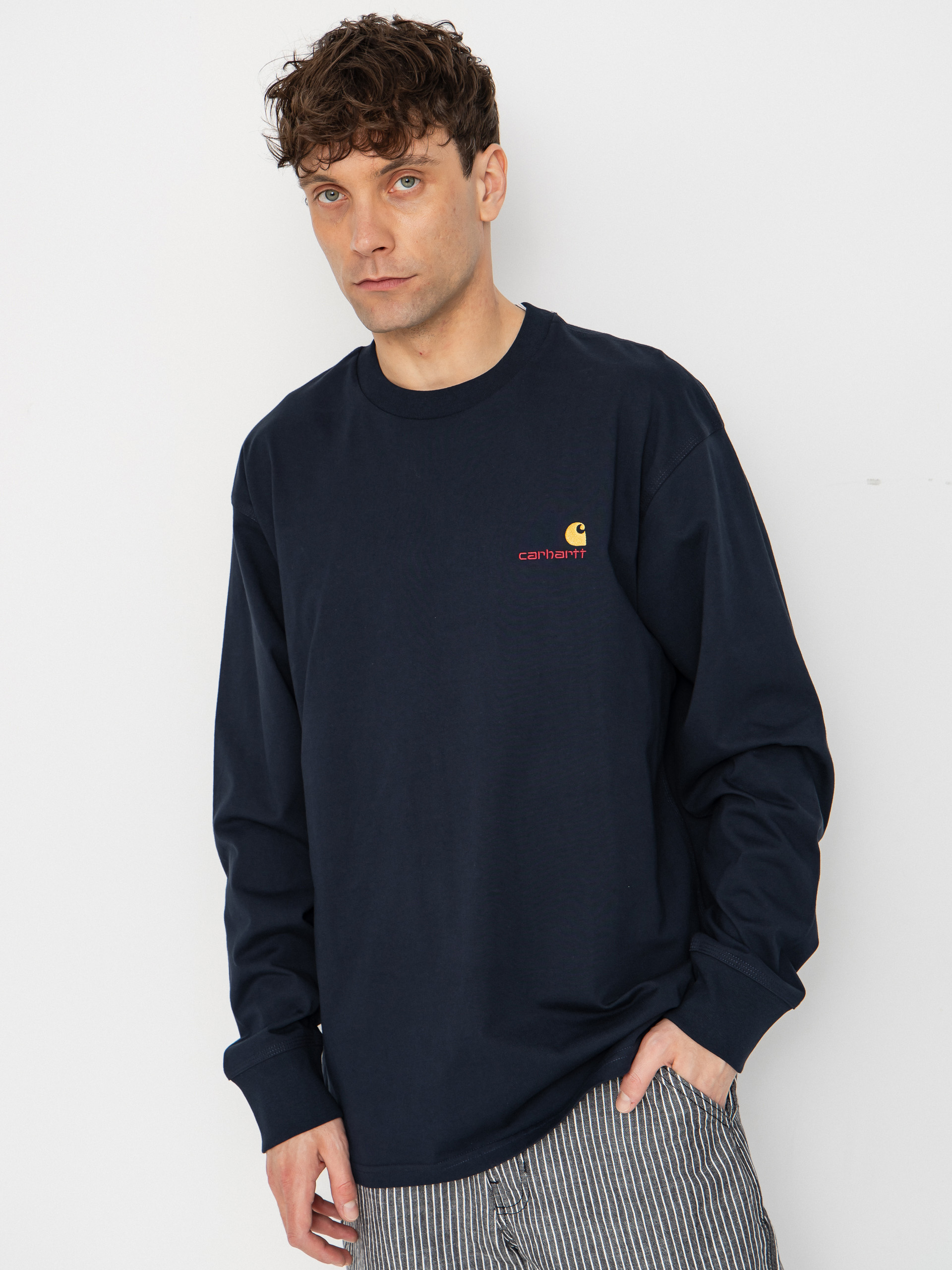 Longsleeve Carhartt WIP American Script (deep night)
