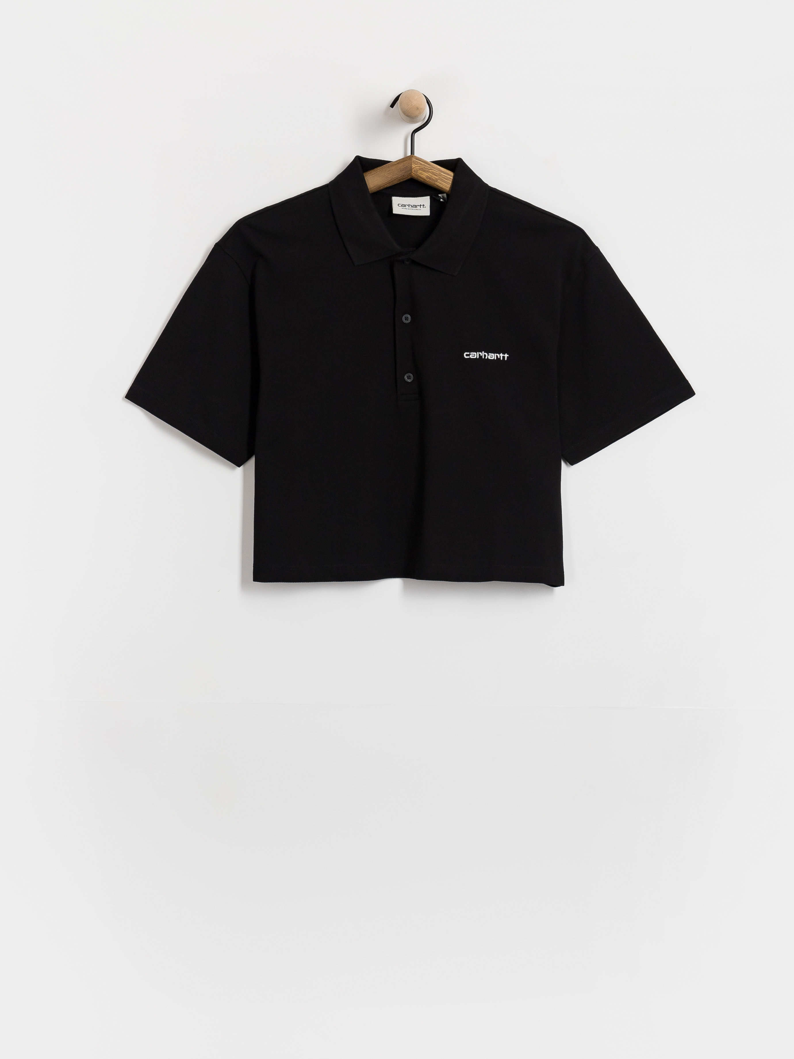 Tricou Carhartt WIP Script Polo Wmn (black/white)
