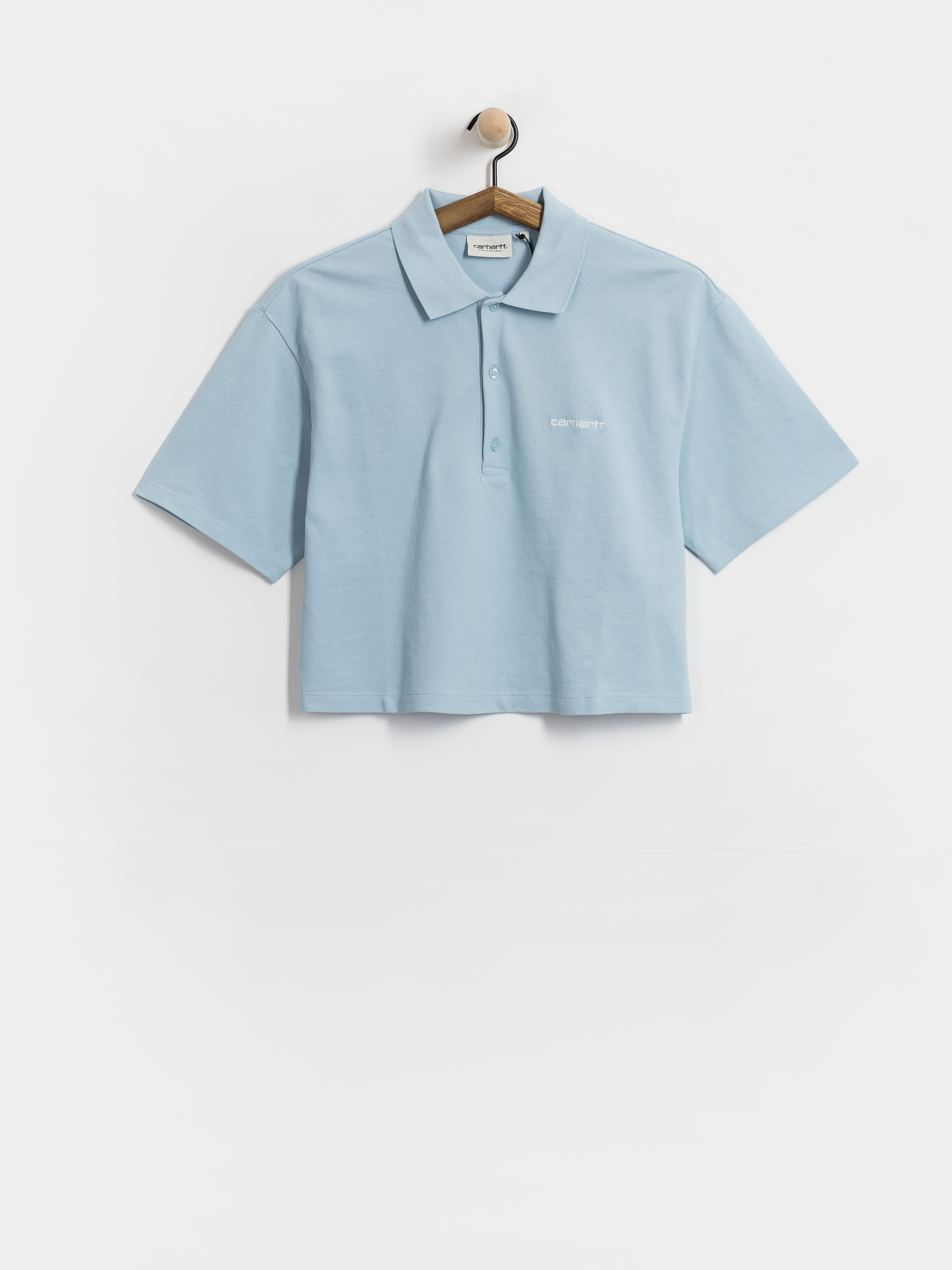 Tricou Carhartt WIP Script Polo Wmn (icaria/white)