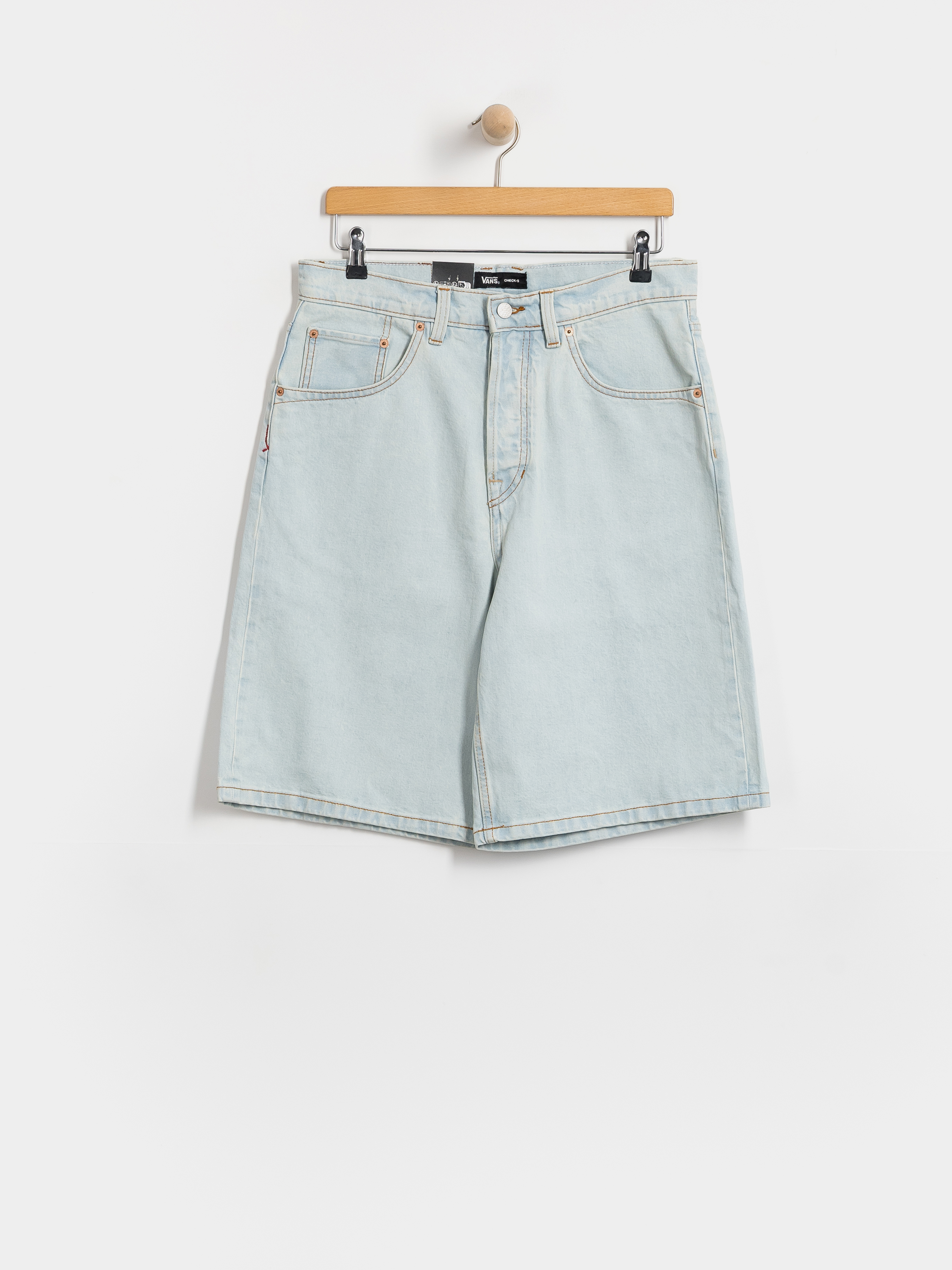 Pantaloni scurți Vans Lx Check 5 Baggy Denim (blue ice)