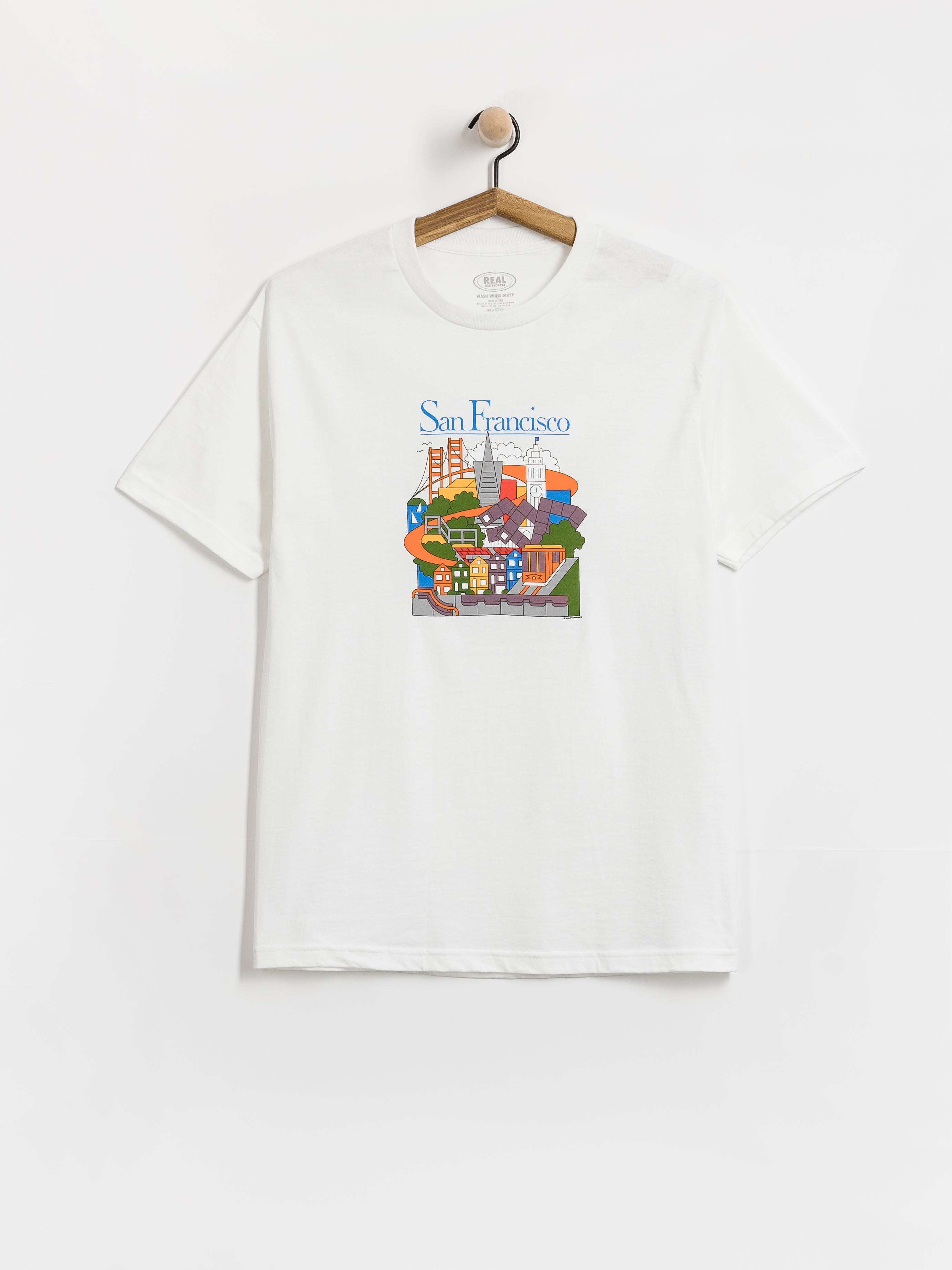 Tricou Real Sf Travel (white w/multi color print)