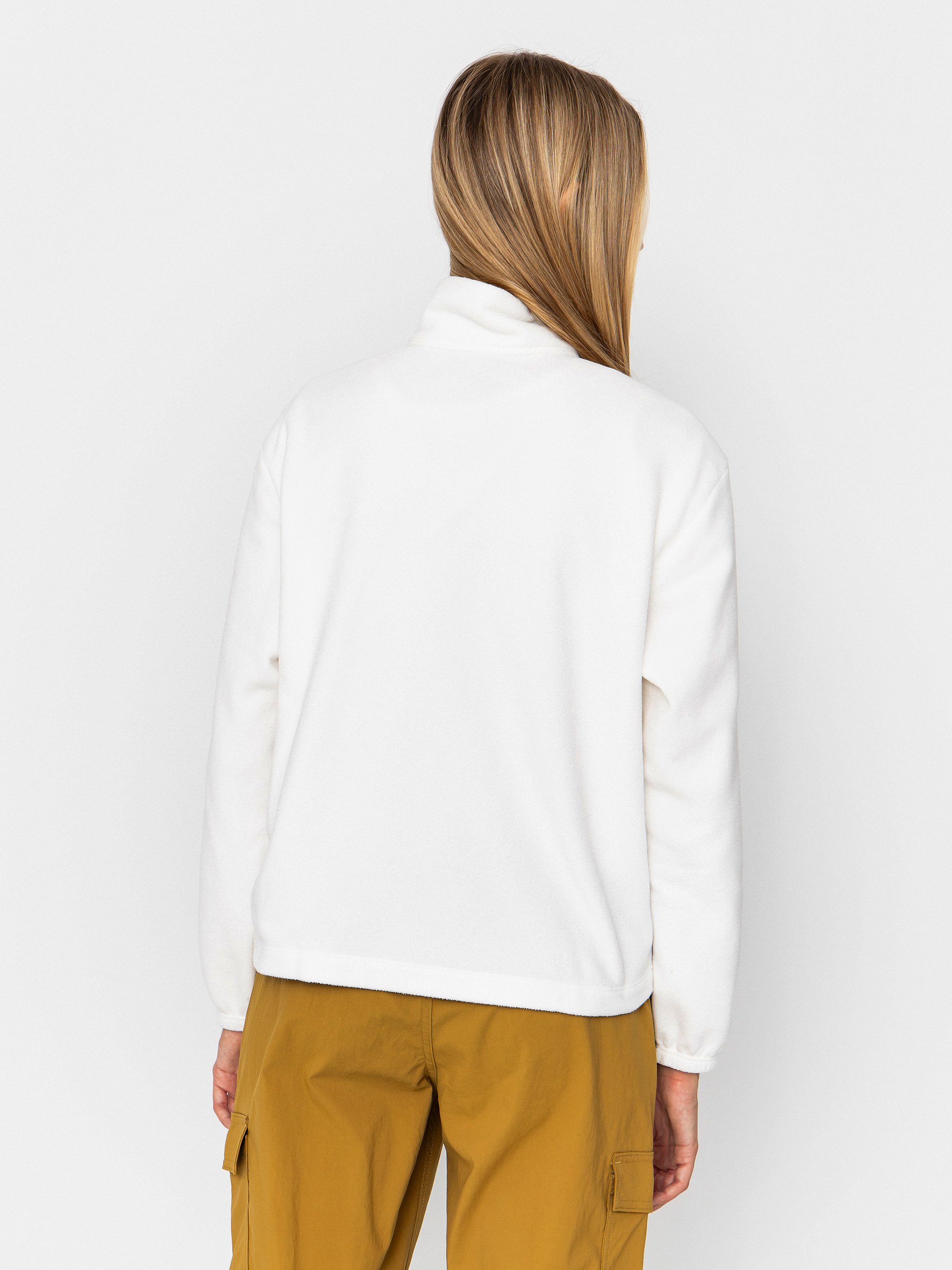 Pentru femei Hanorac din fleece Patagonia Micro D 1/2 Zip (birch white)