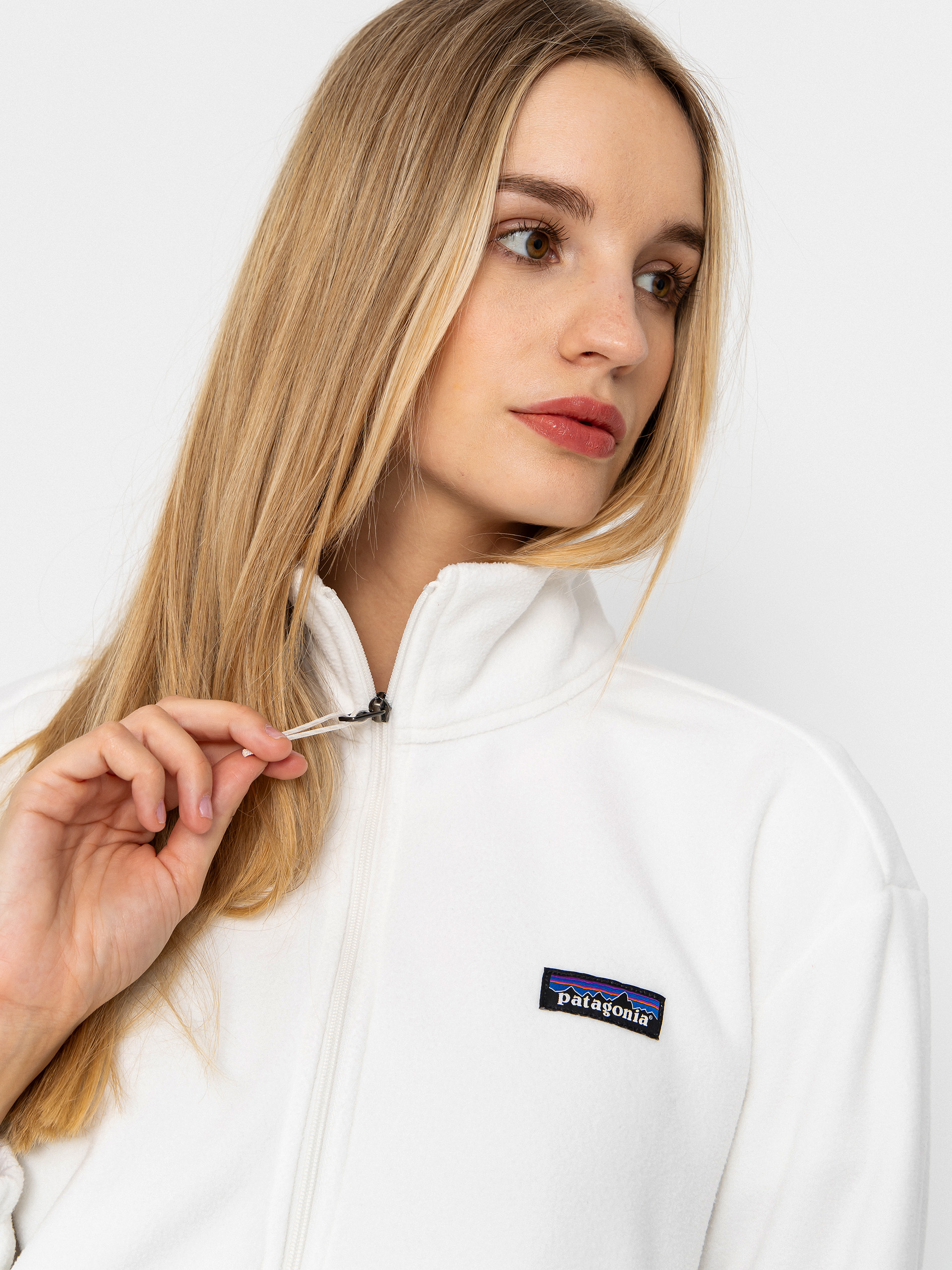 Pentru femei Hanorac din fleece Patagonia Micro D 1/2 Zip (birch white)