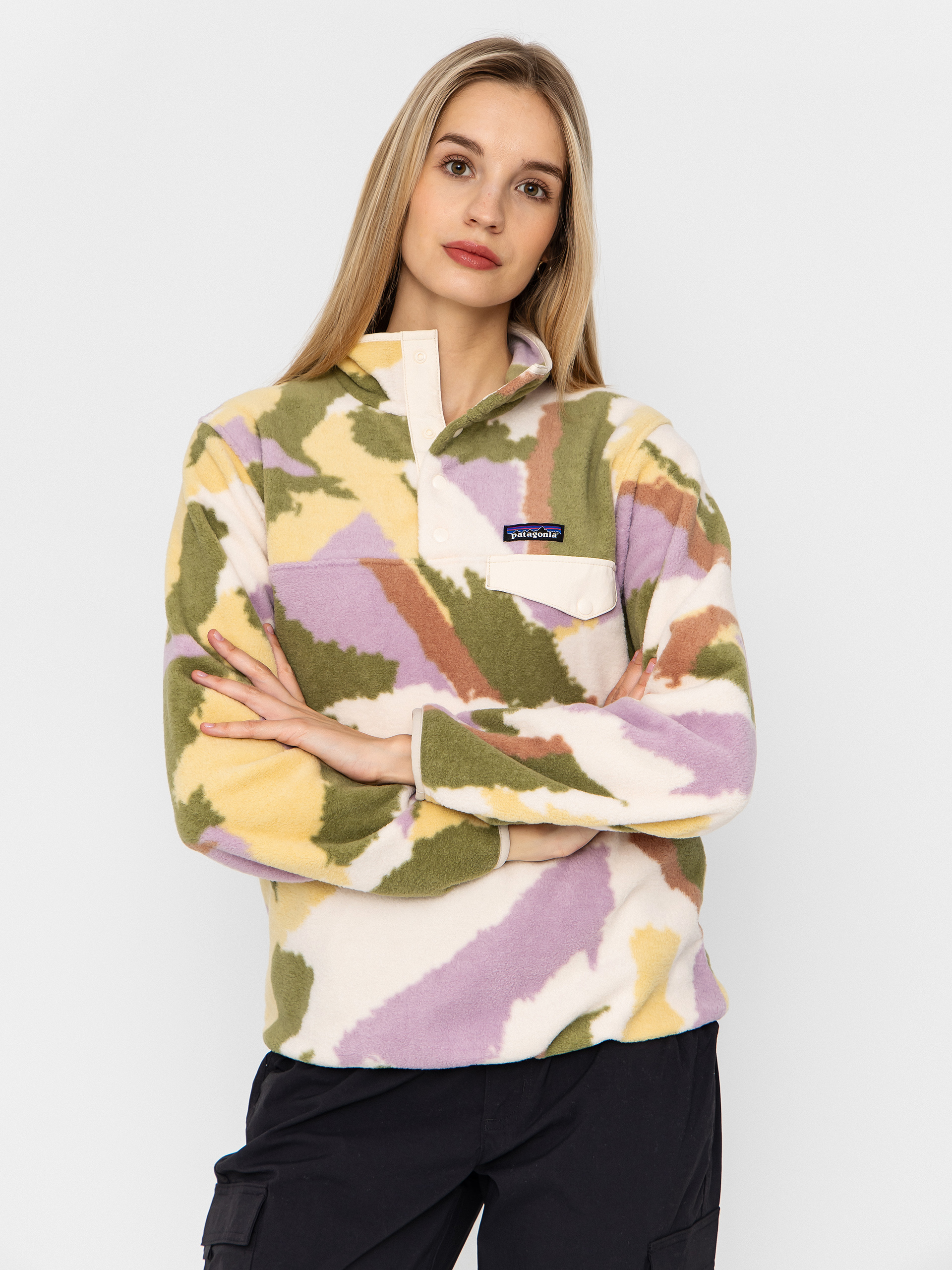 Hanorac din fleece Patagonia Lightweight Synchilla Snap T Wmn (sunshine/natural)