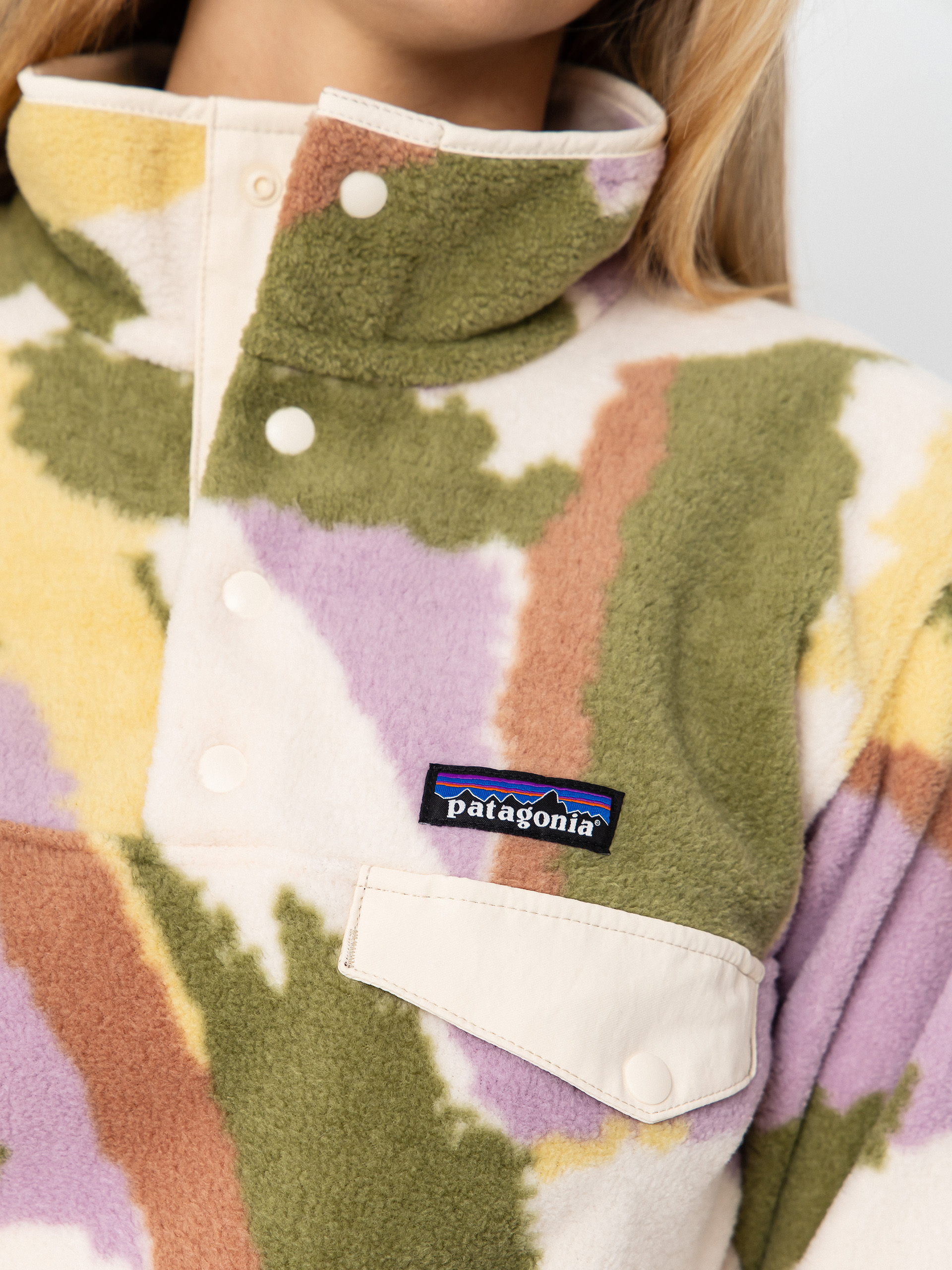 Pentru femei Hanorac din fleece Patagonia Lightweight Synchilla Snap T (sunshine/natural)