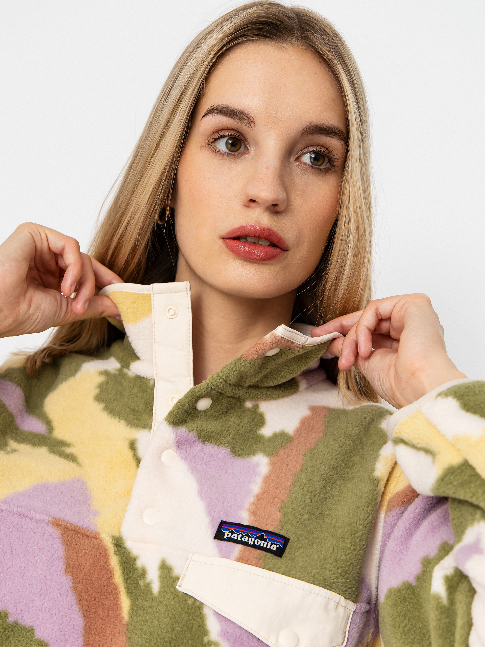 Pentru femei Hanorac din fleece Patagonia Lightweight Synchilla Snap T (sunshine/natural)