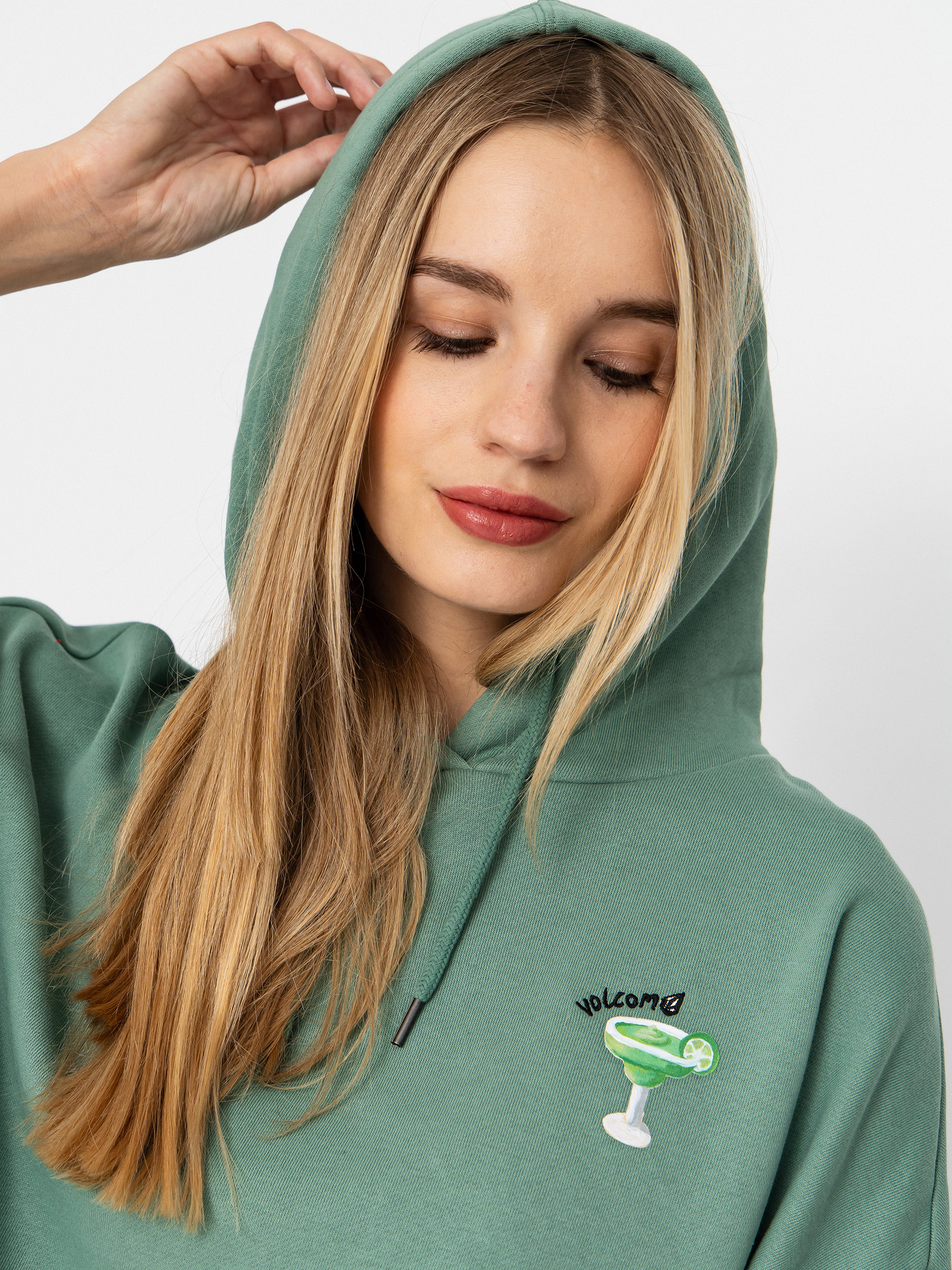 Hanorac cu glugă Volcom Fa Mickey Mason HD Wmn (evergreen)