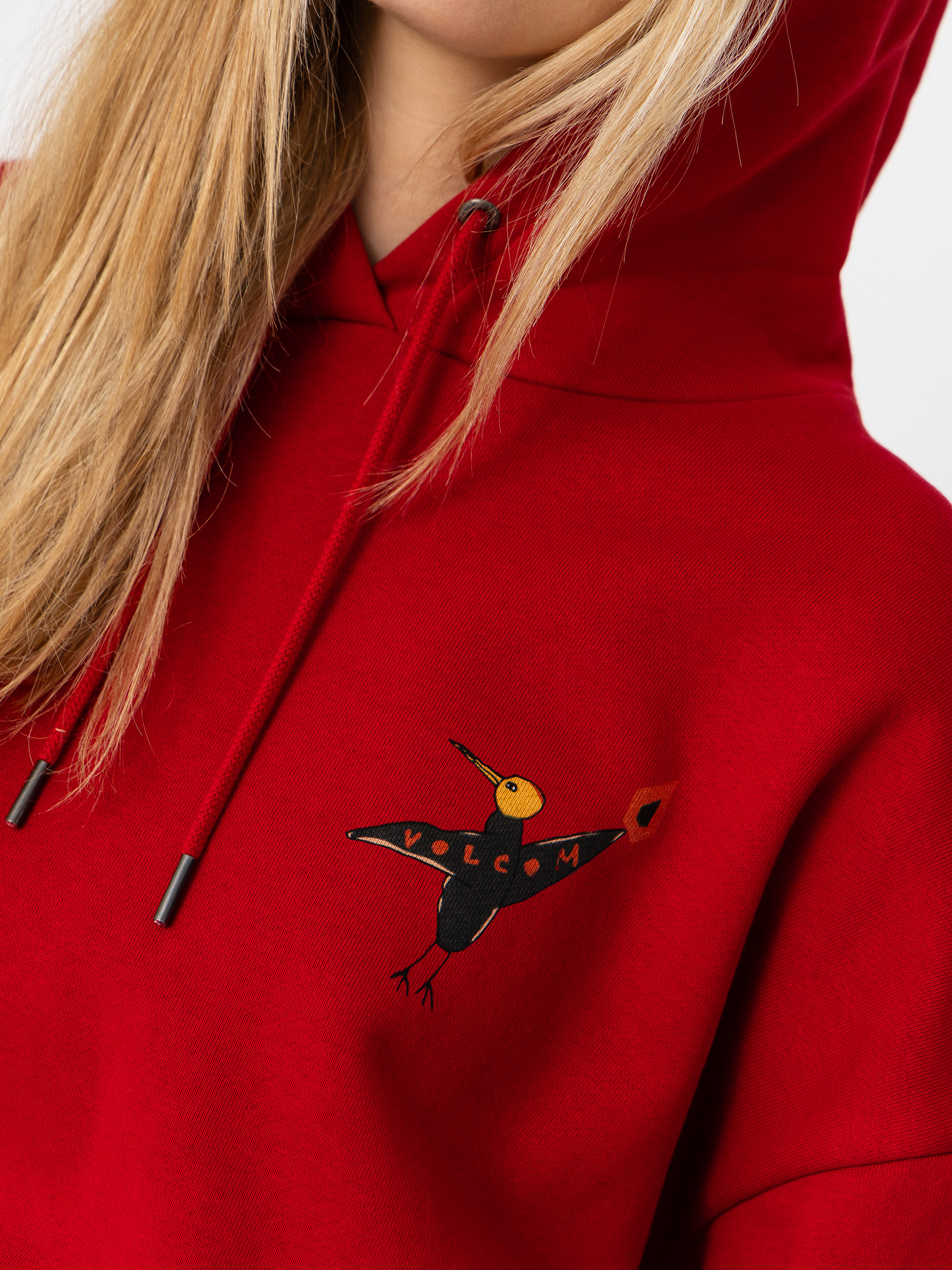 Hanorac cu glugă Volcom Moove On HD Wmn (deep red)
