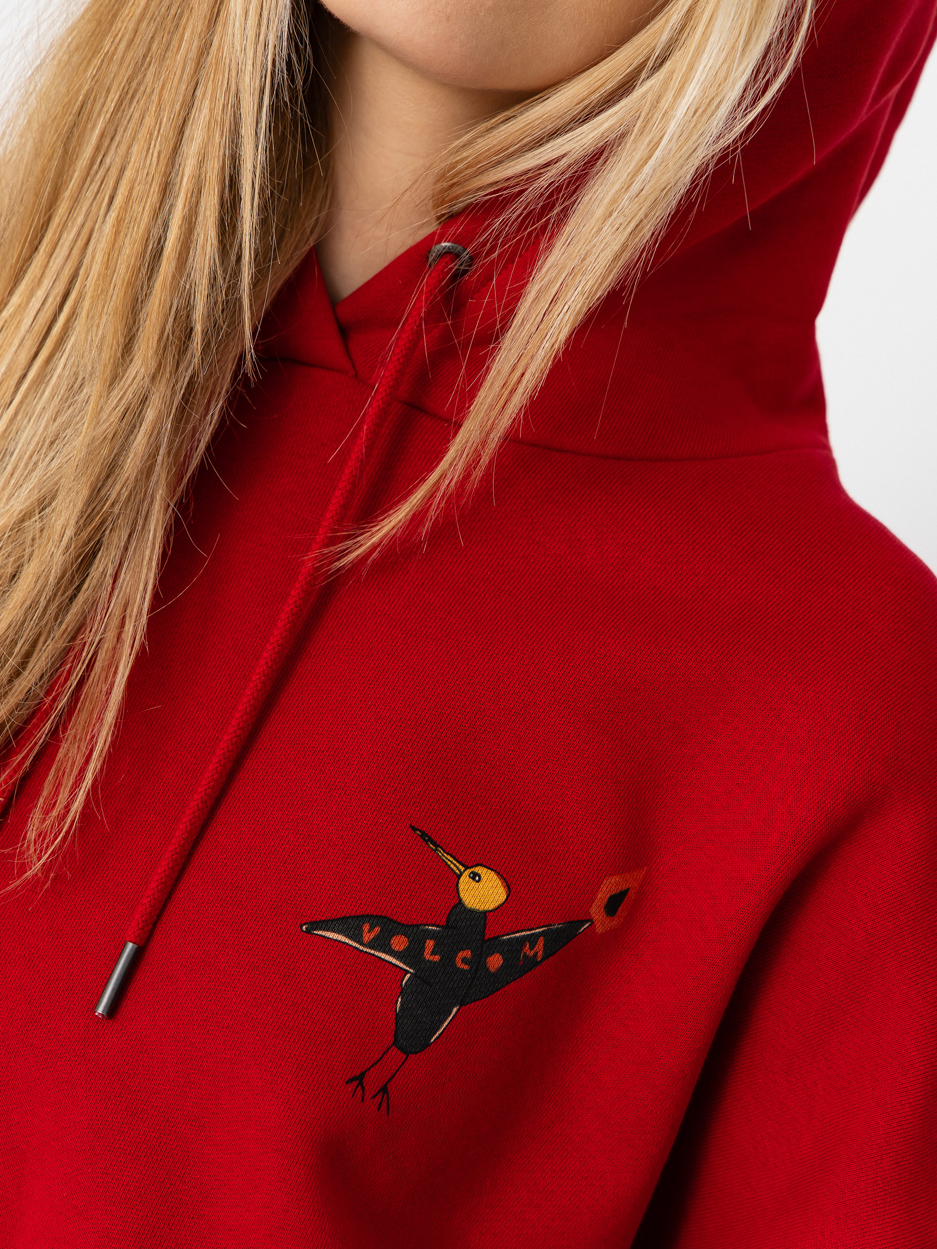 Hanorac cu glugă Volcom Moove On HD Wmn (deep red)