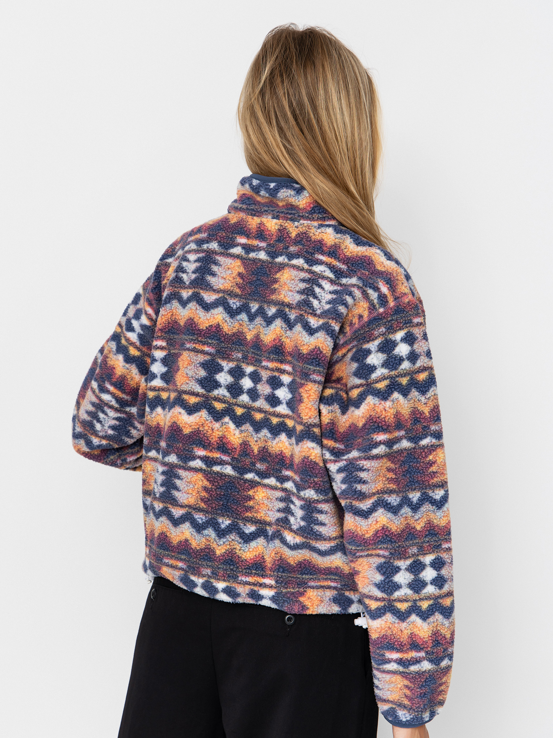 Pentru femei Hanorac din fleece Columbia Helvetia II Printed Cropped Half Snap (sea salt/retrotree)