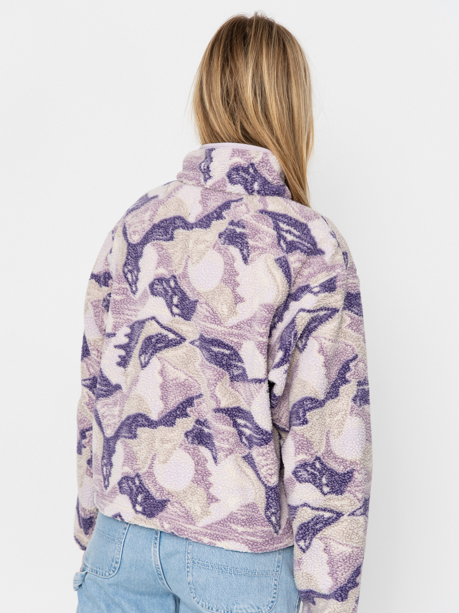 Pentru femei Hanorac din fleece Columbia Helvetia II Printed Cropped Half Snap (lavender pearl/sunscape)
