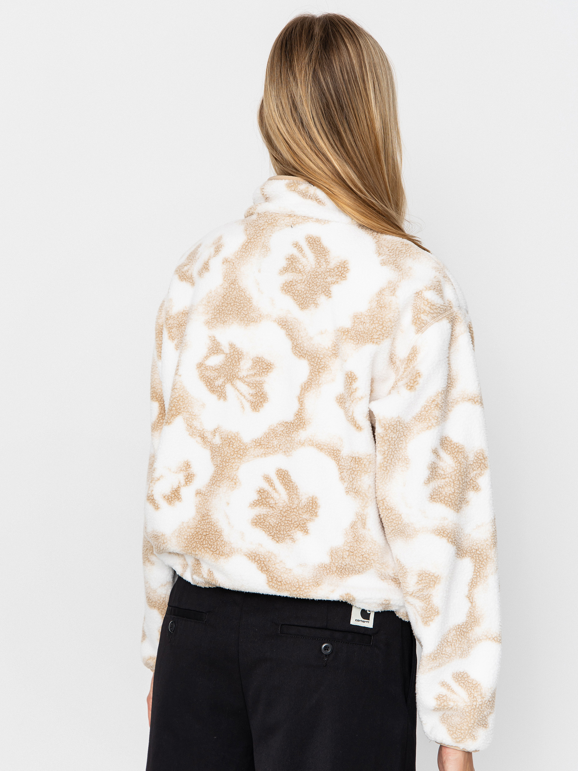Pentru femei Hanorac din fleece Columbia Helvetia II Printed Cropped Half Snap (sea salt/sprayflower)
