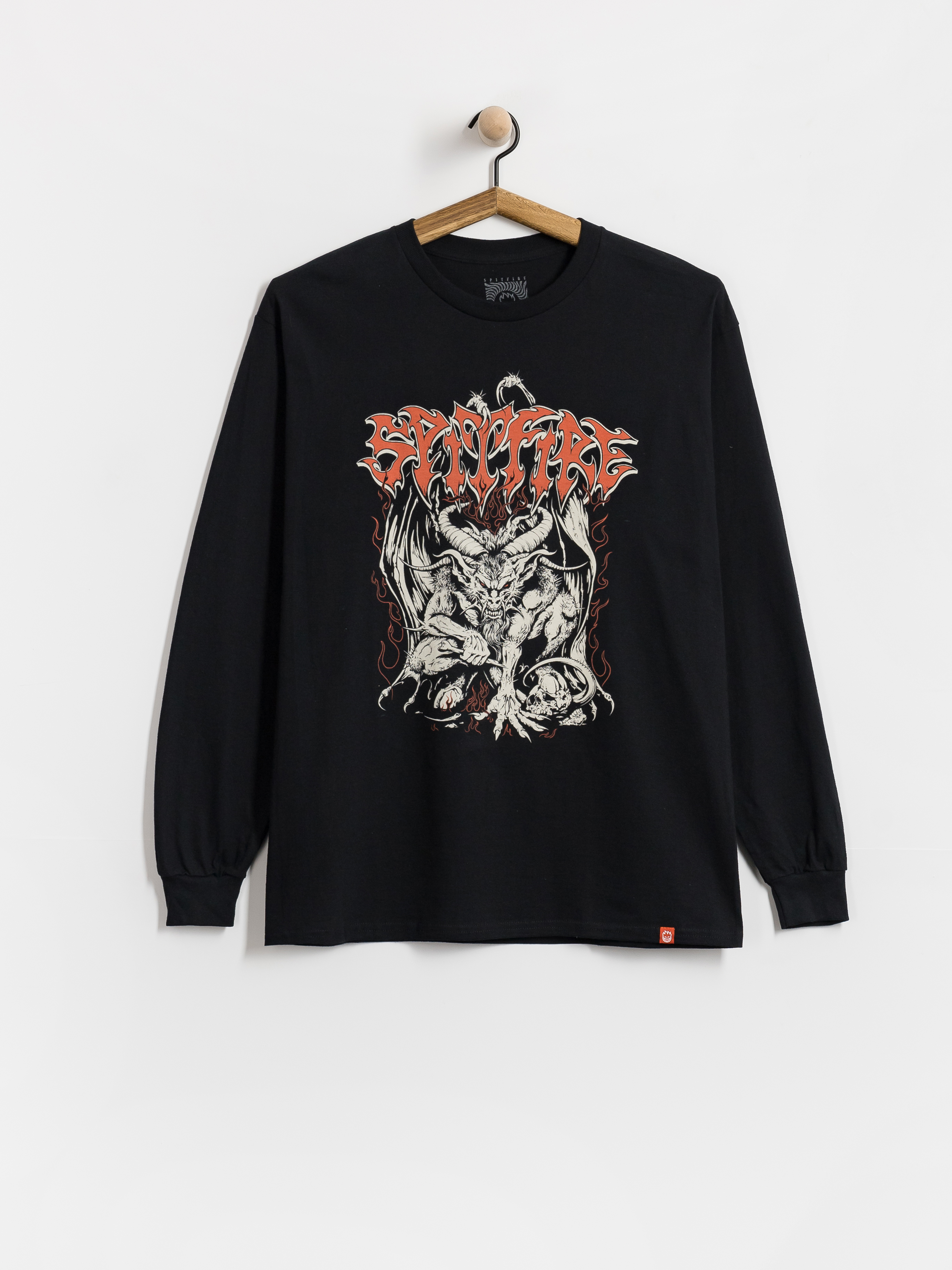 Longsleeve Spitfire Demon (black w/multi color discharge print)