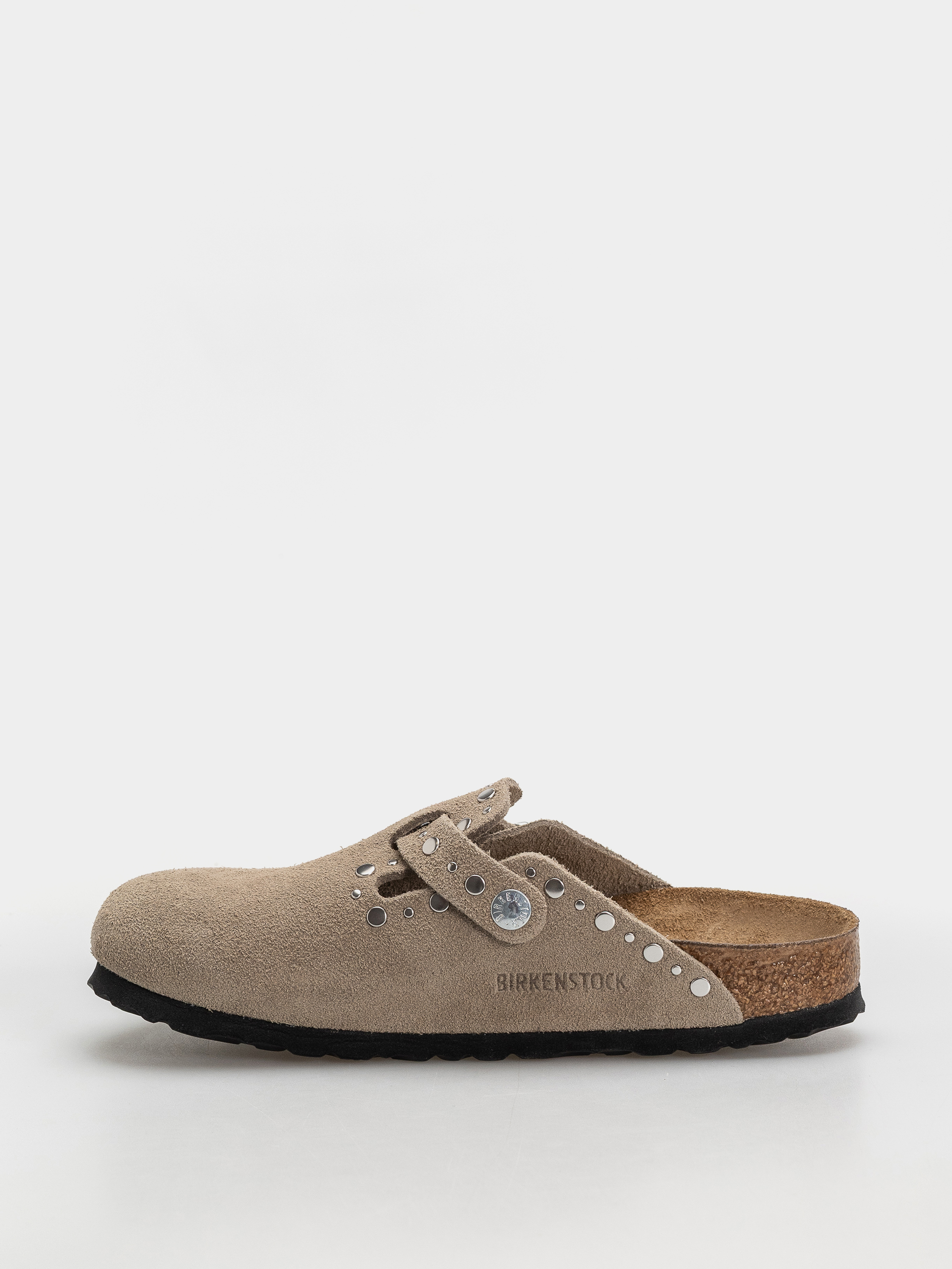 Șlapi Birkenstock Boston Rivets Suede Leather Narrow Wmn (taupe)